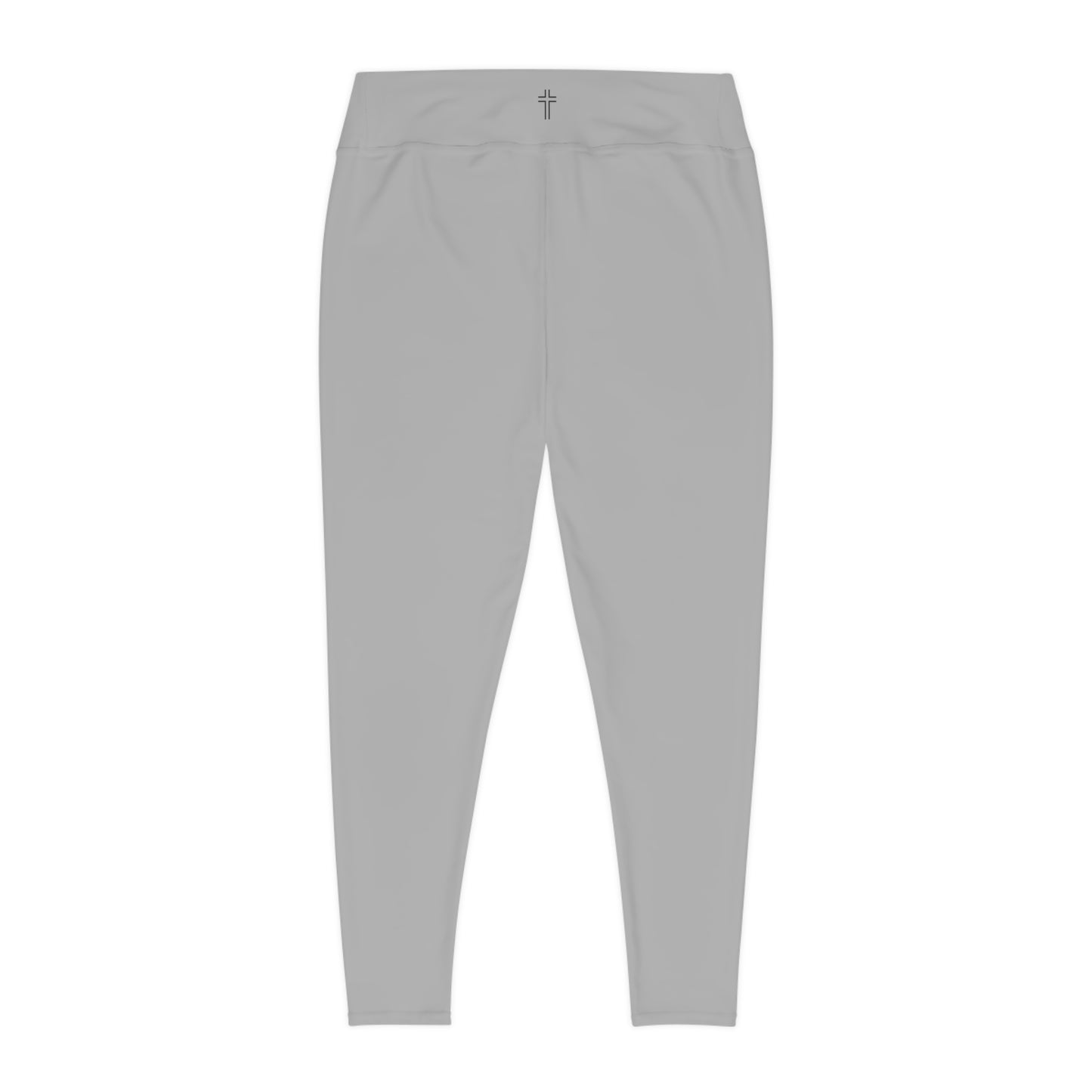 Minimalist | Muted Plus Size High Waisted Fitness Leggings with Cross Design - Perfect for Faith & Fitness