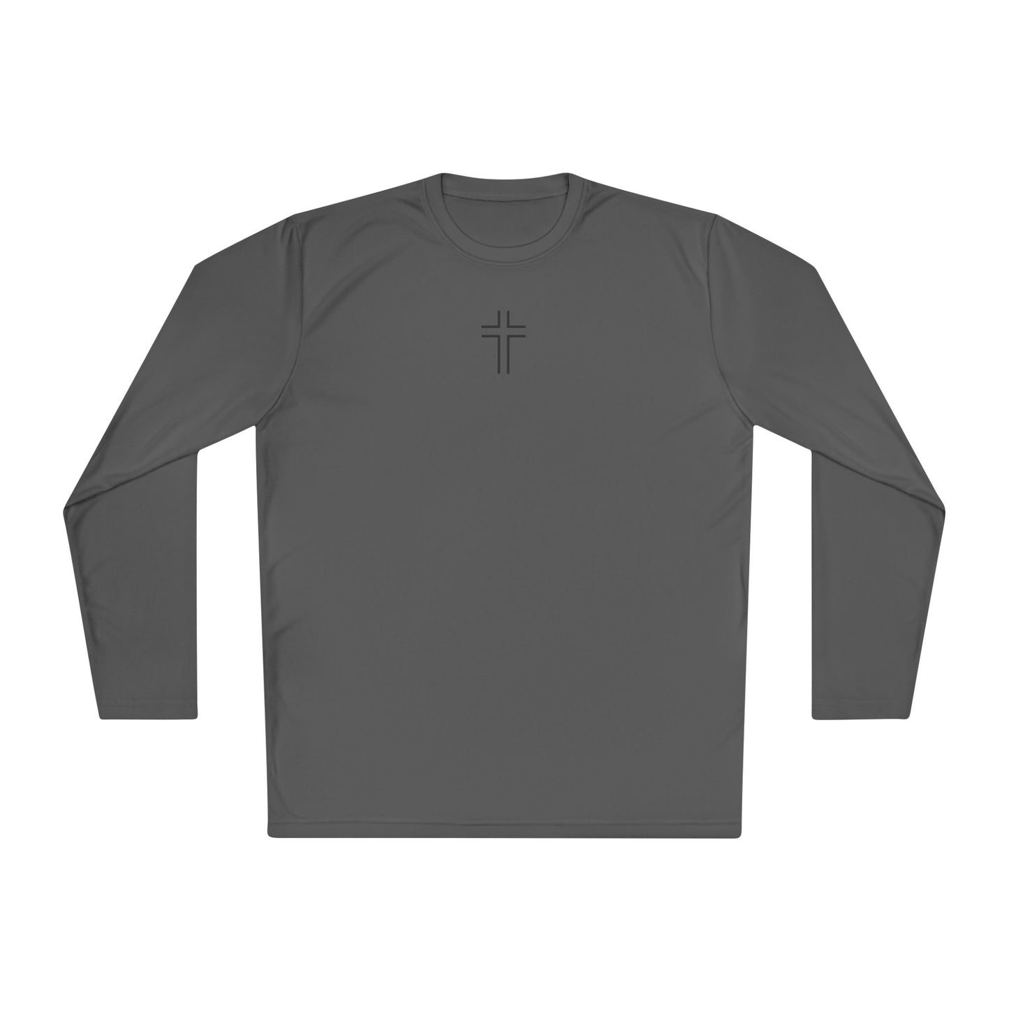 Minimalist | Unisex Long Sleeve Moisture Wicking Tee with Cross Design
