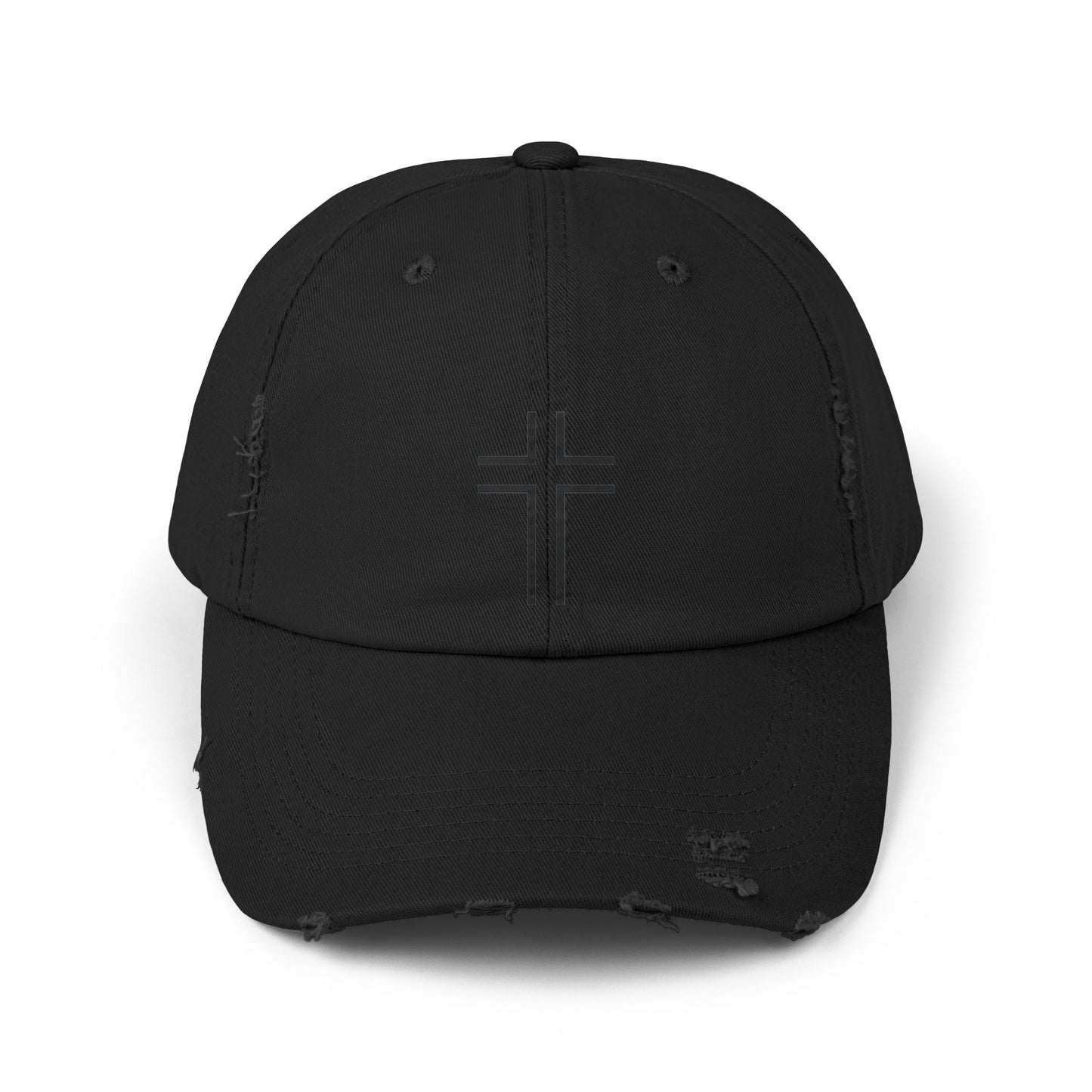 Minimalist | Unisex Distressed Cap with Cross Design
