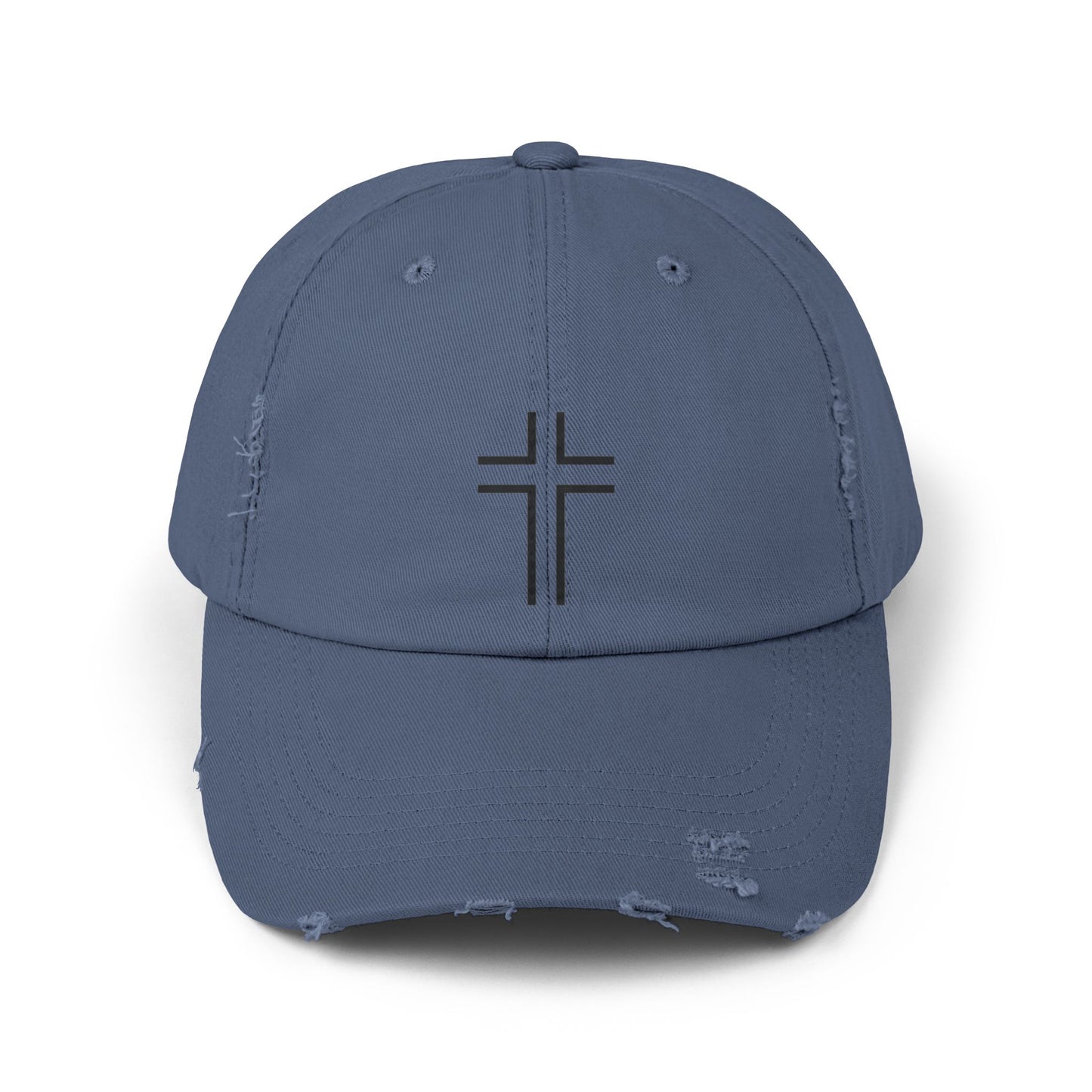 Minimalist | Unisex Distressed Cap with Cross Design
