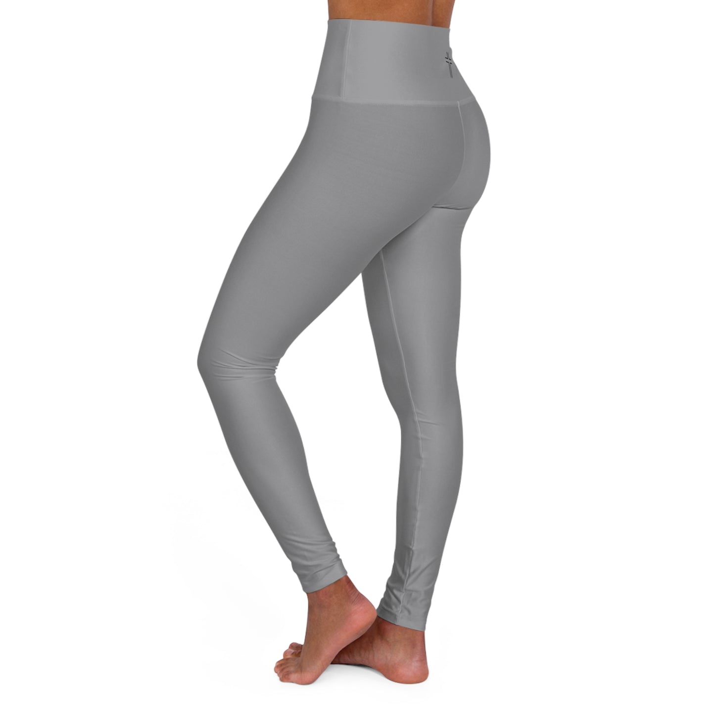Minimalist | Muted High Waisted Fitness Leggings with Cross Design - Perfect for Faith & Fitness