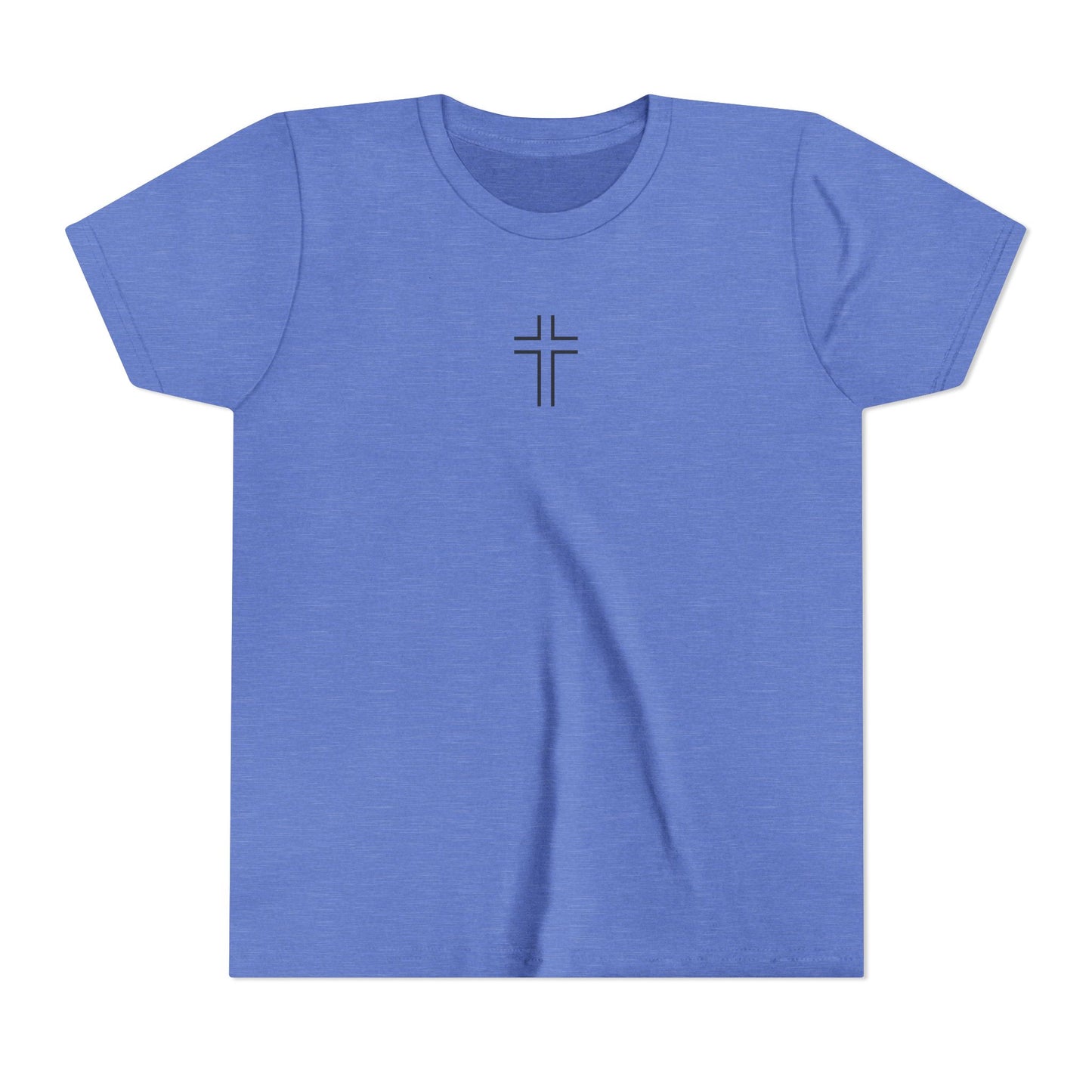 Minimalist | Youth Unisex Short Sleeve Tee with Cross Design