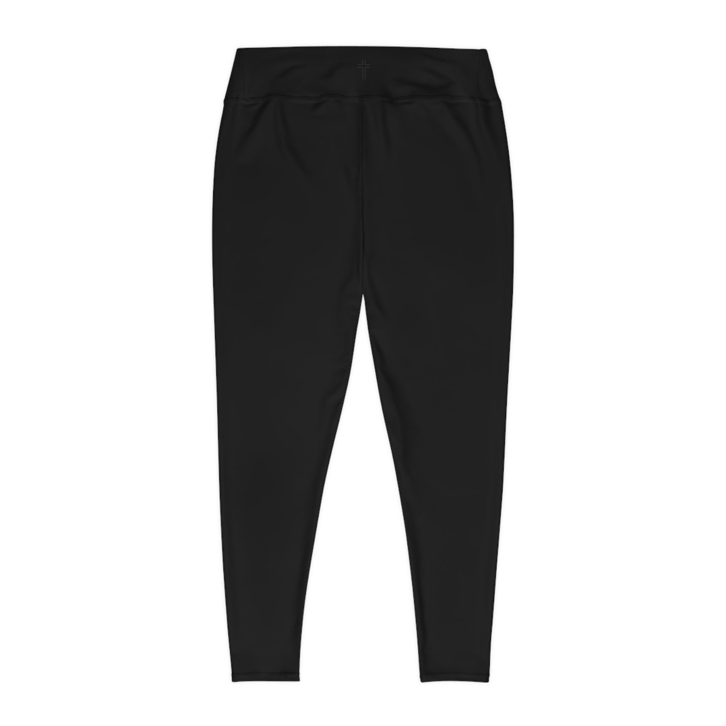 Minimalist | Muted Plus Size High Waisted Fitness Leggings with Cross Design - Perfect for Faith & Fitness