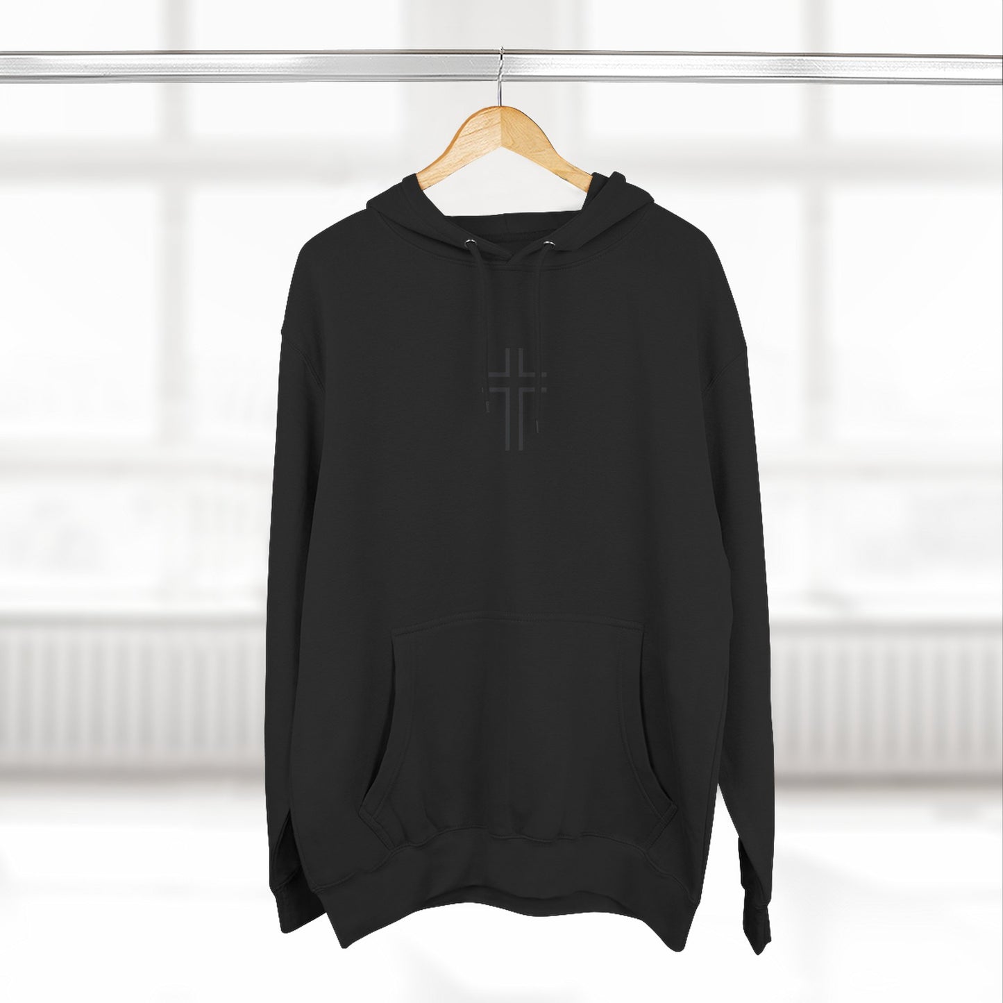 Minimalist | Unisex Fleece Hoodie with Cross Design