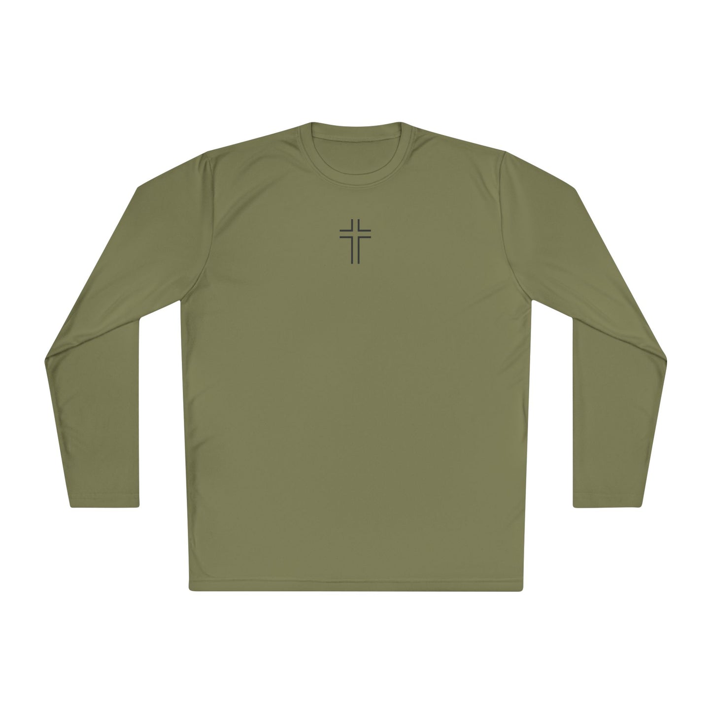 Minimalist | Unisex Long Sleeve Moisture Wicking Tee with Cross Design