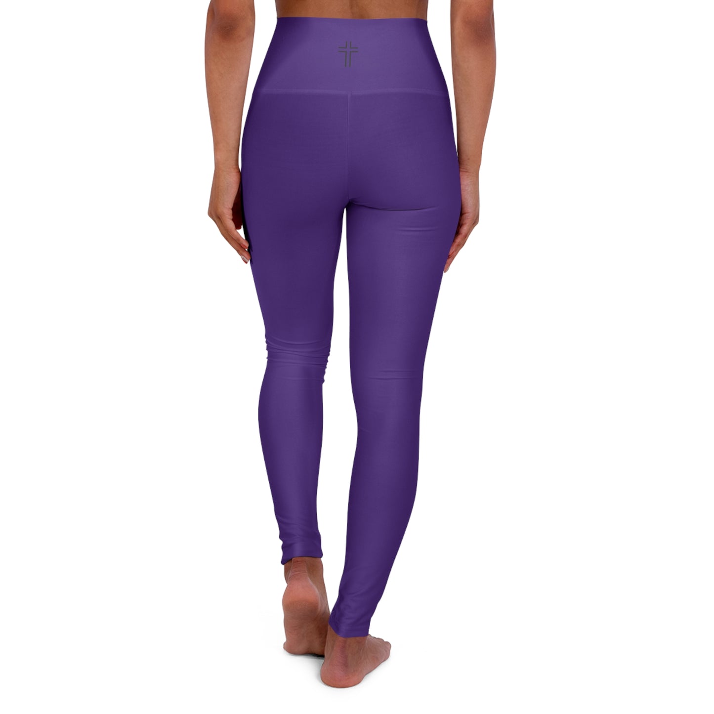 Minimalist | Color High Waisted Fitness Leggings with Cross Design - Perfect for Faith & Fitness