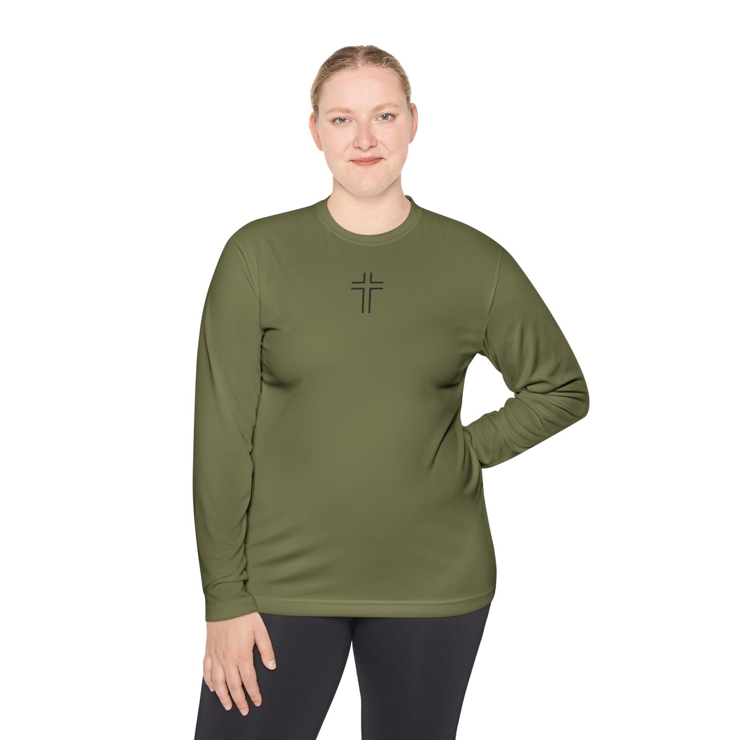 Minimalist | Unisex Long Sleeve Moisture Wicking Tee with Cross Design