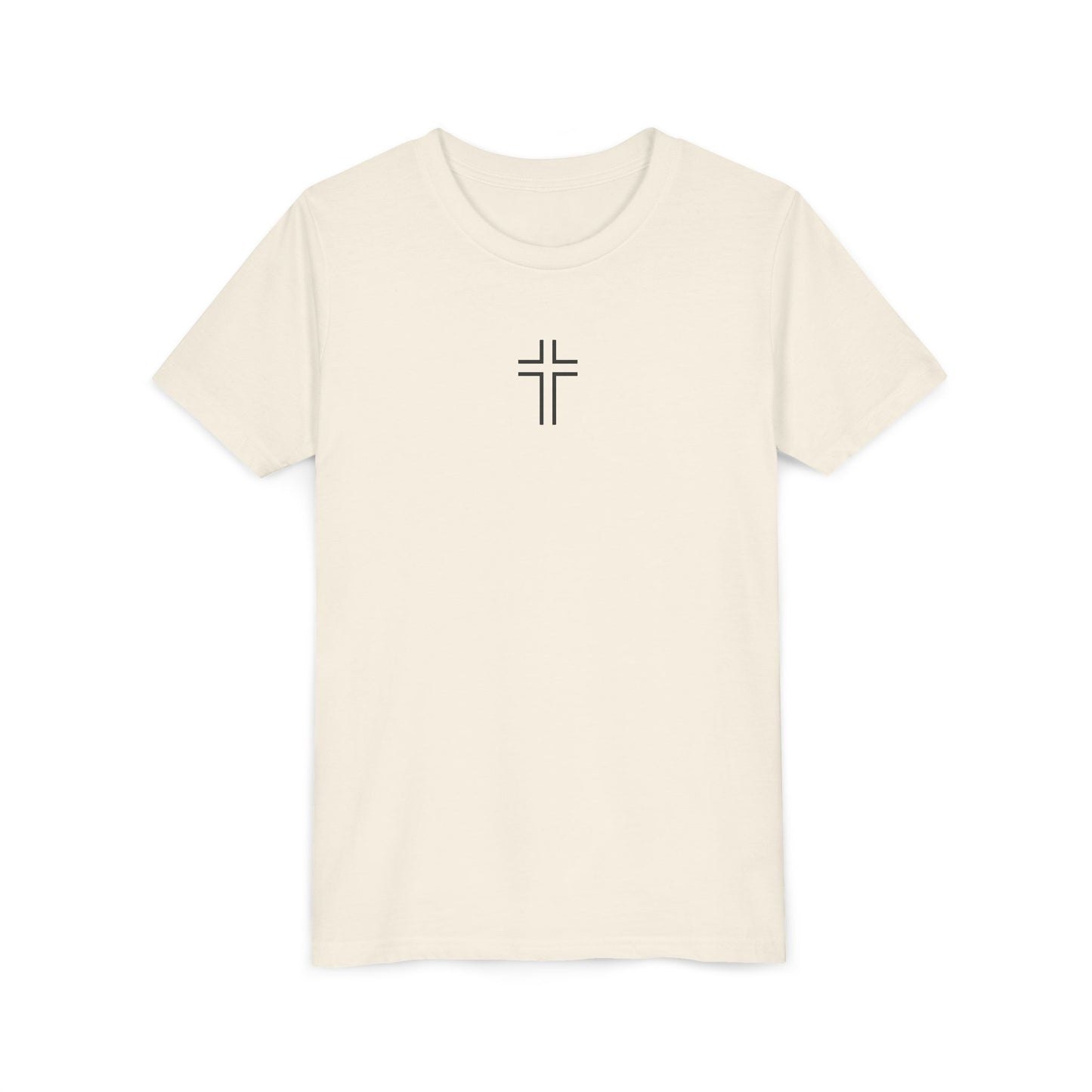 Minimalist | Youth Unisex Short Sleeve Tee with Cross Design