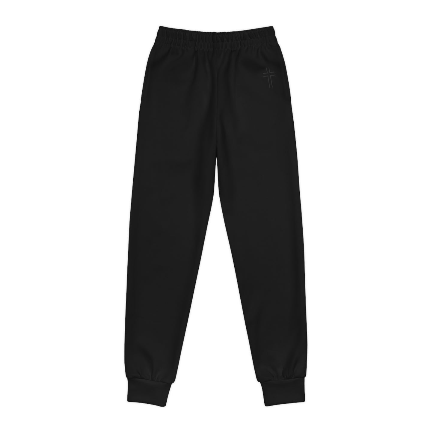 Minimalist | Muted Youth Joggers with Inspirational Cross Design - Comfortable & Stylish Activewear for Kids