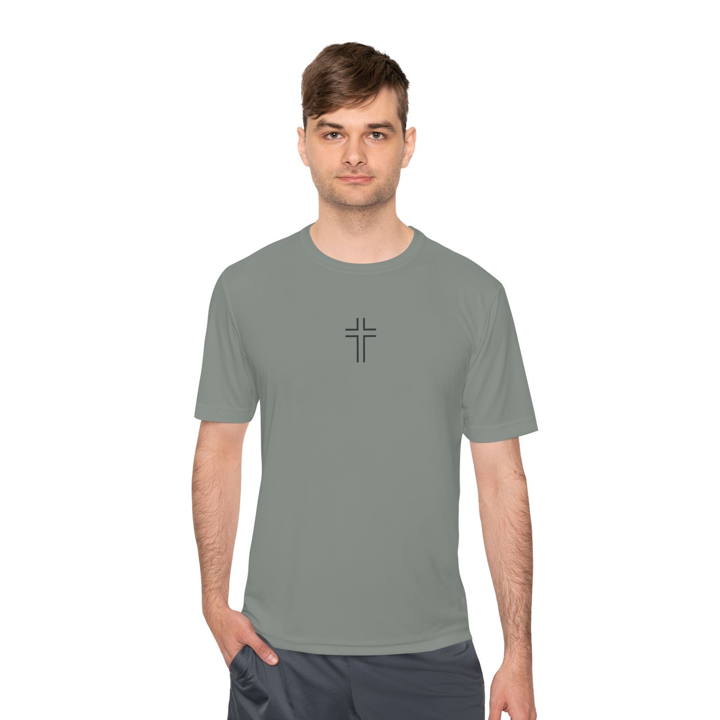 Minimalist | Unisex Moisture Wicking Tee with Cross Design