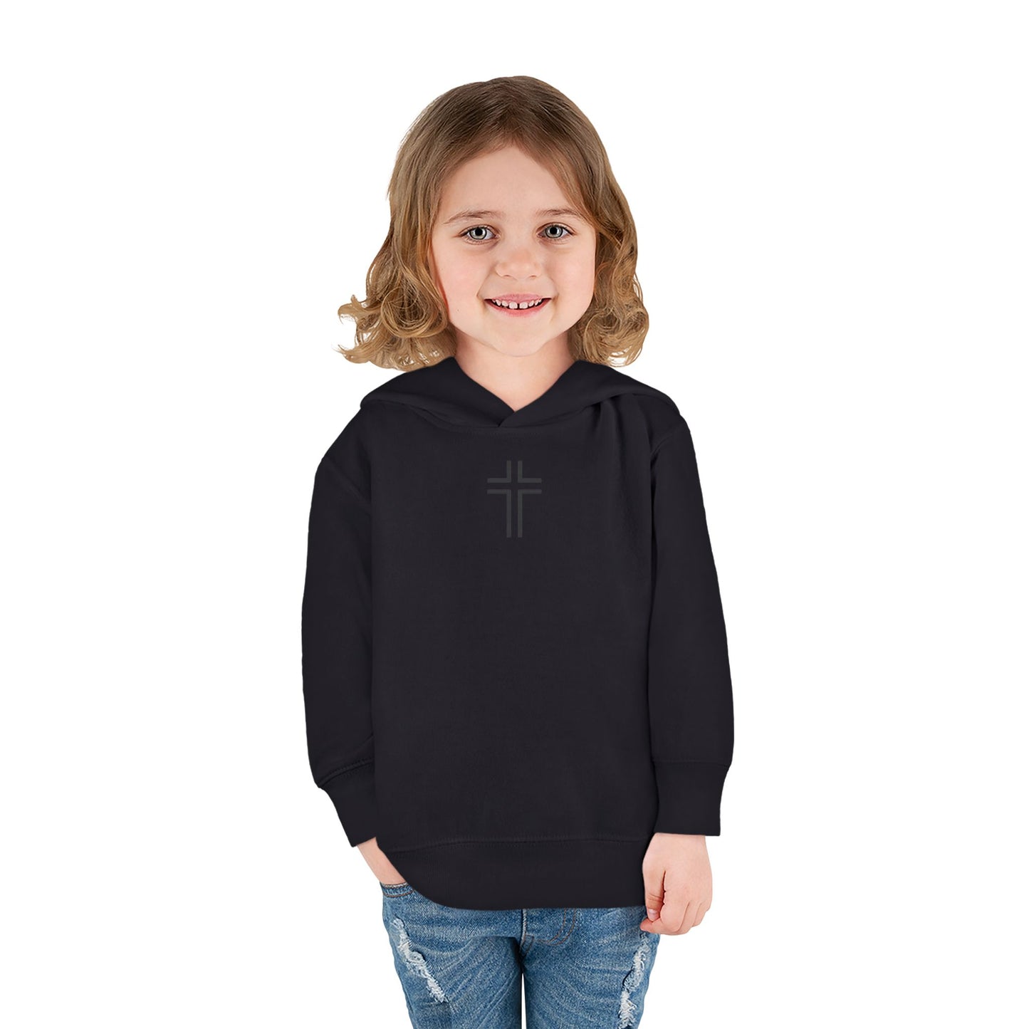 Minimalist | Toddler Fleece Hoodie with Cross Design