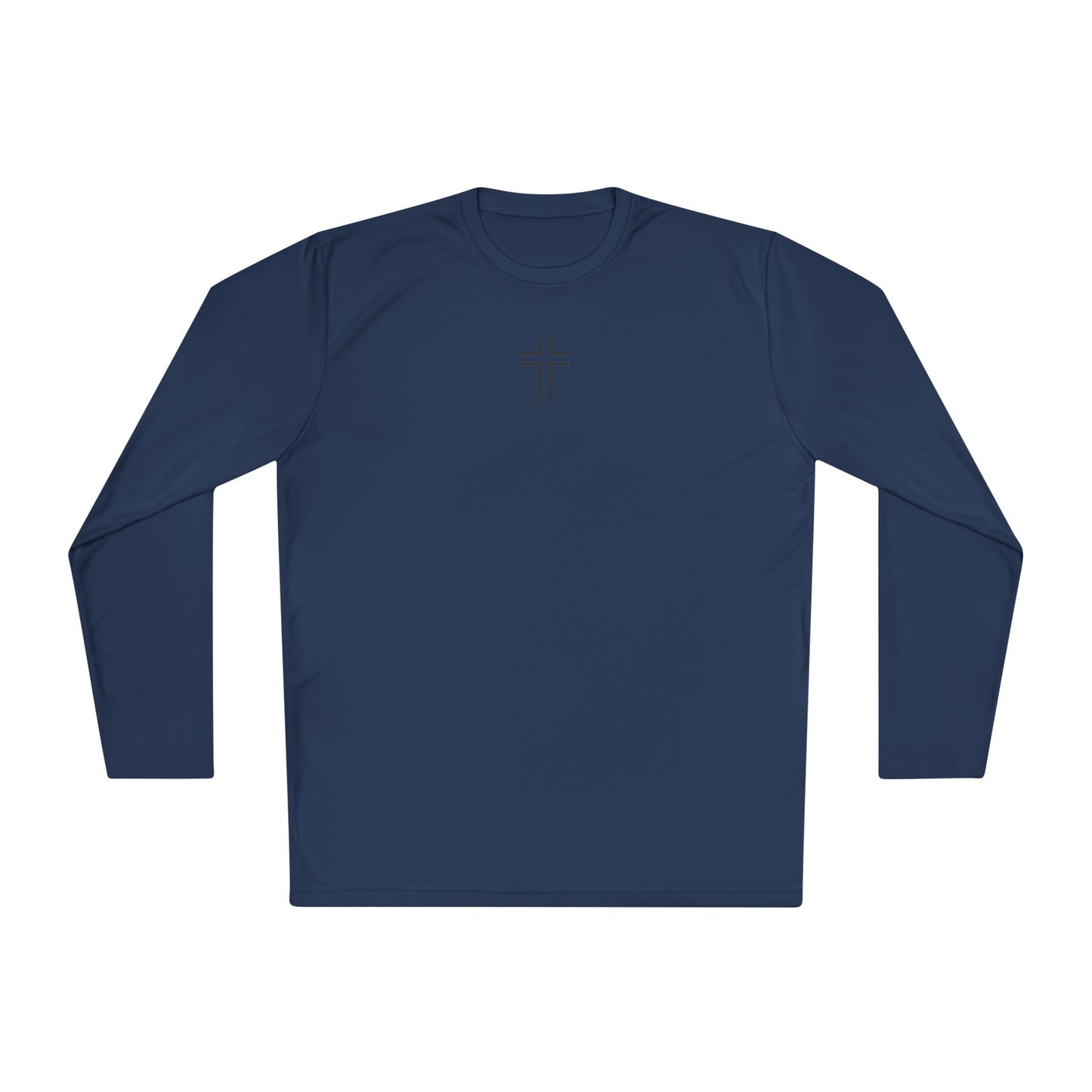 Minimalist | Unisex Long Sleeve Moisture Wicking Tee with Cross Design
