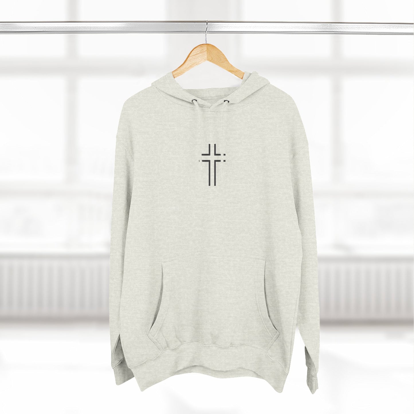 Minimalist | Unisex Fleece Hoodie with Cross Design