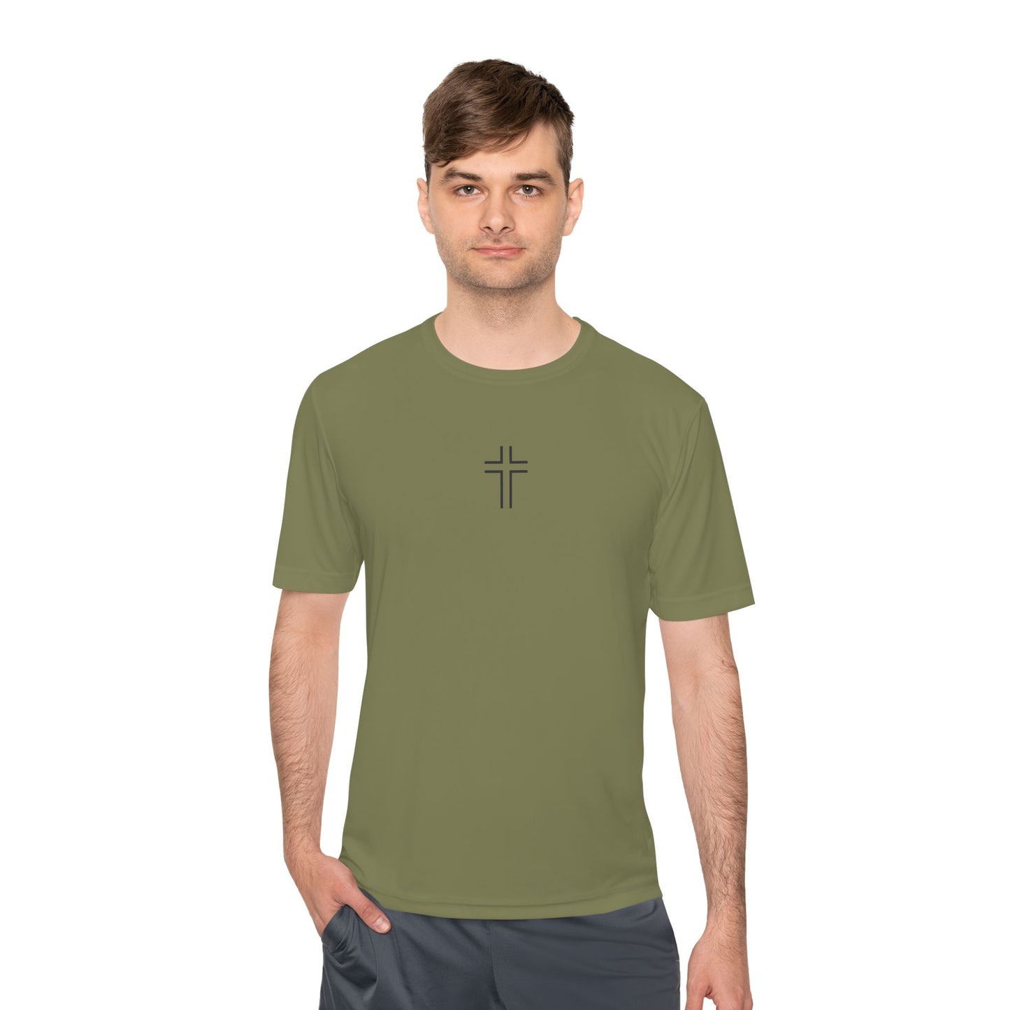 Minimalist | Unisex Moisture Wicking Tee with Cross Design