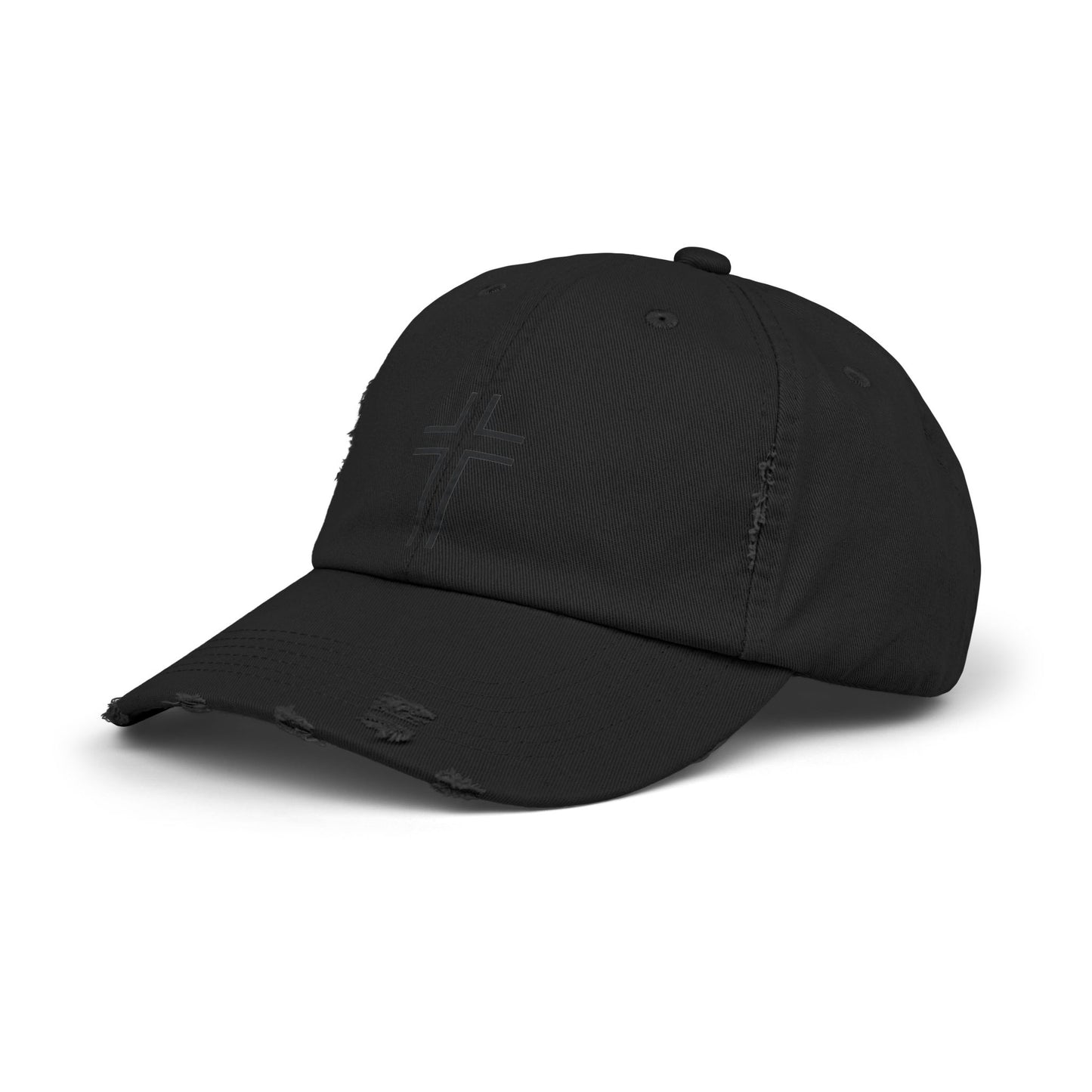 Minimalist | Unisex Distressed Cap with Cross Design
