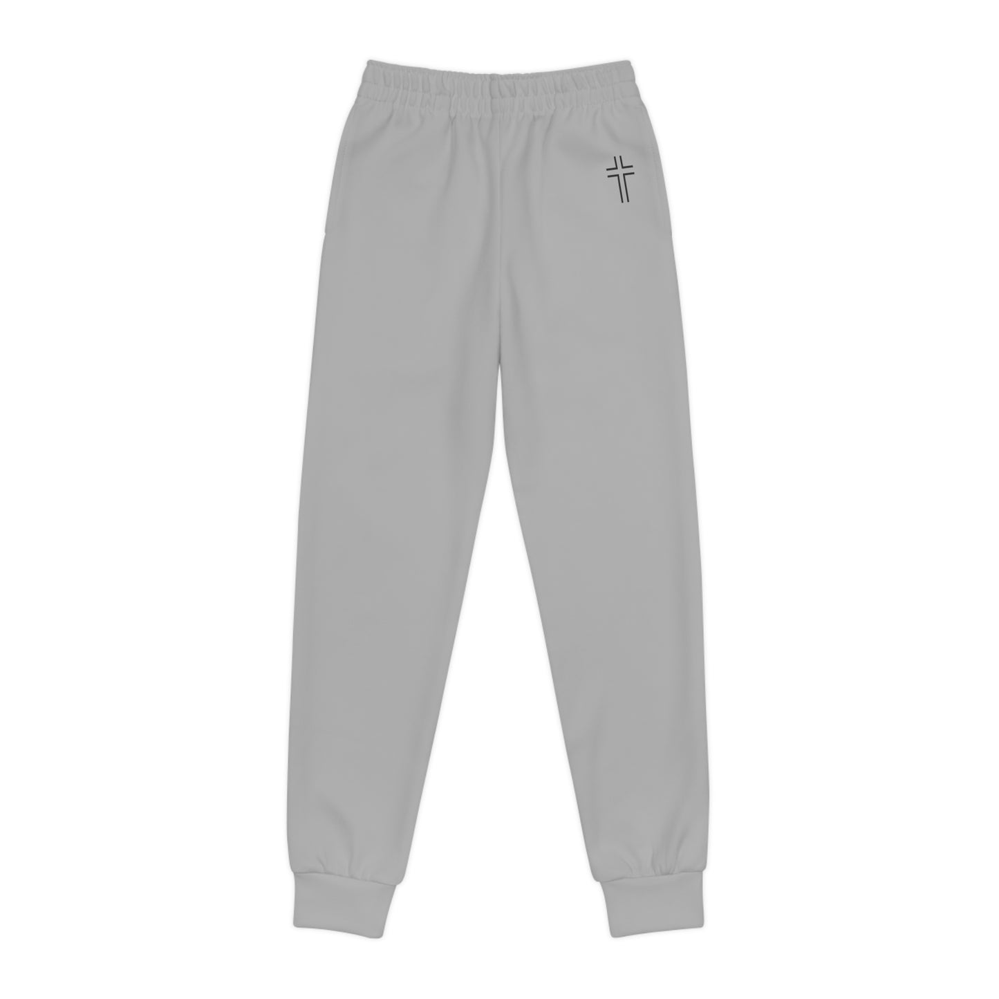 Minimalist | Muted Youth Joggers with Inspirational Cross Design - Comfortable & Stylish Activewear for Kids