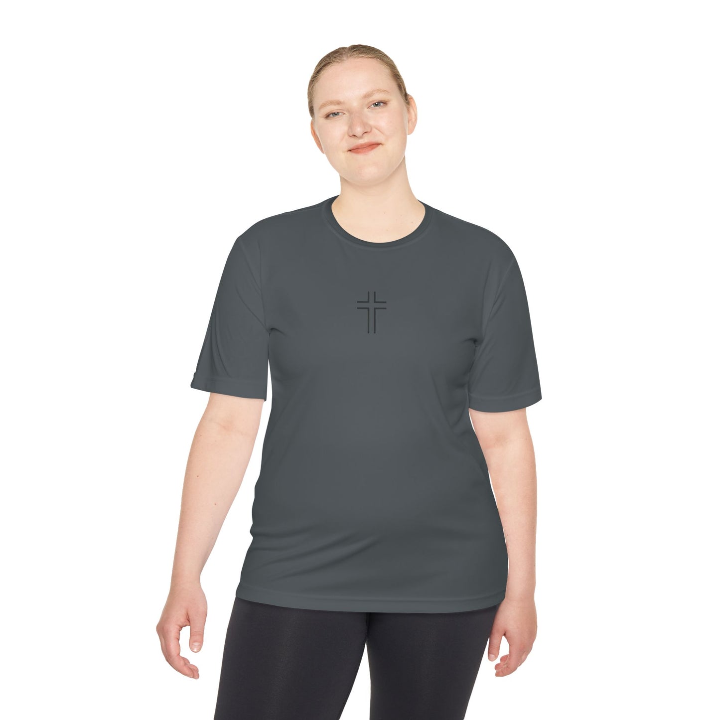 Minimalist | Unisex Moisture Wicking Tee with Cross Design