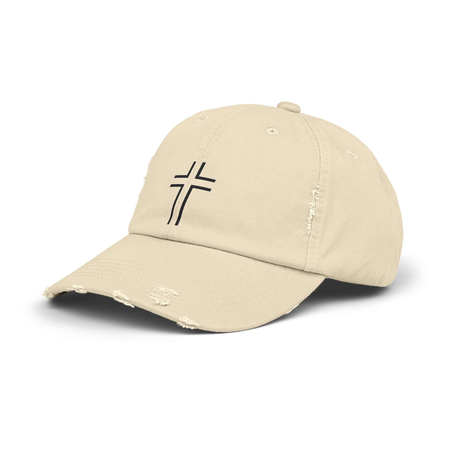 Minimalist | Unisex Distressed Cap with Cross Design