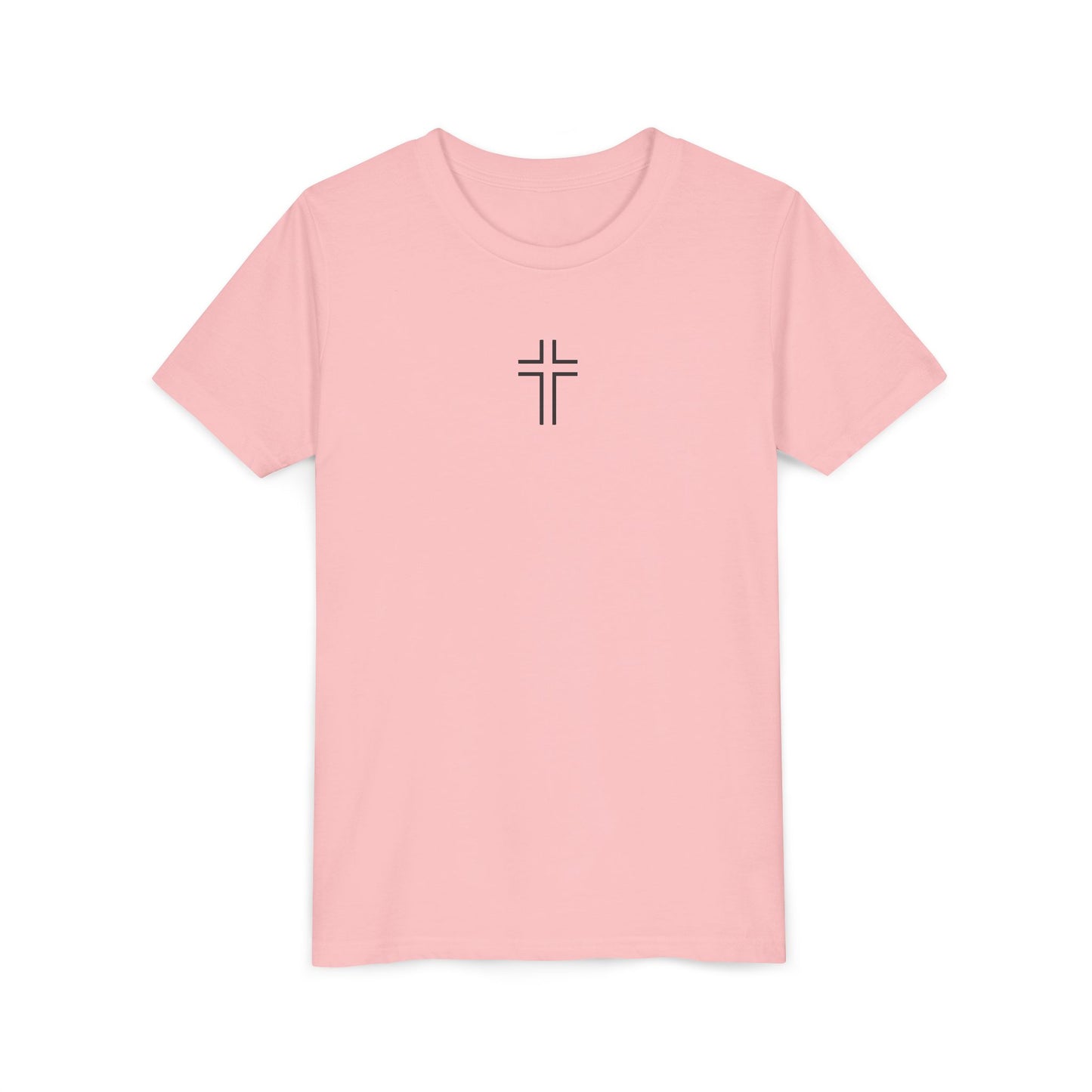 Minimalist | Youth Unisex Short Sleeve Tee with Cross Design