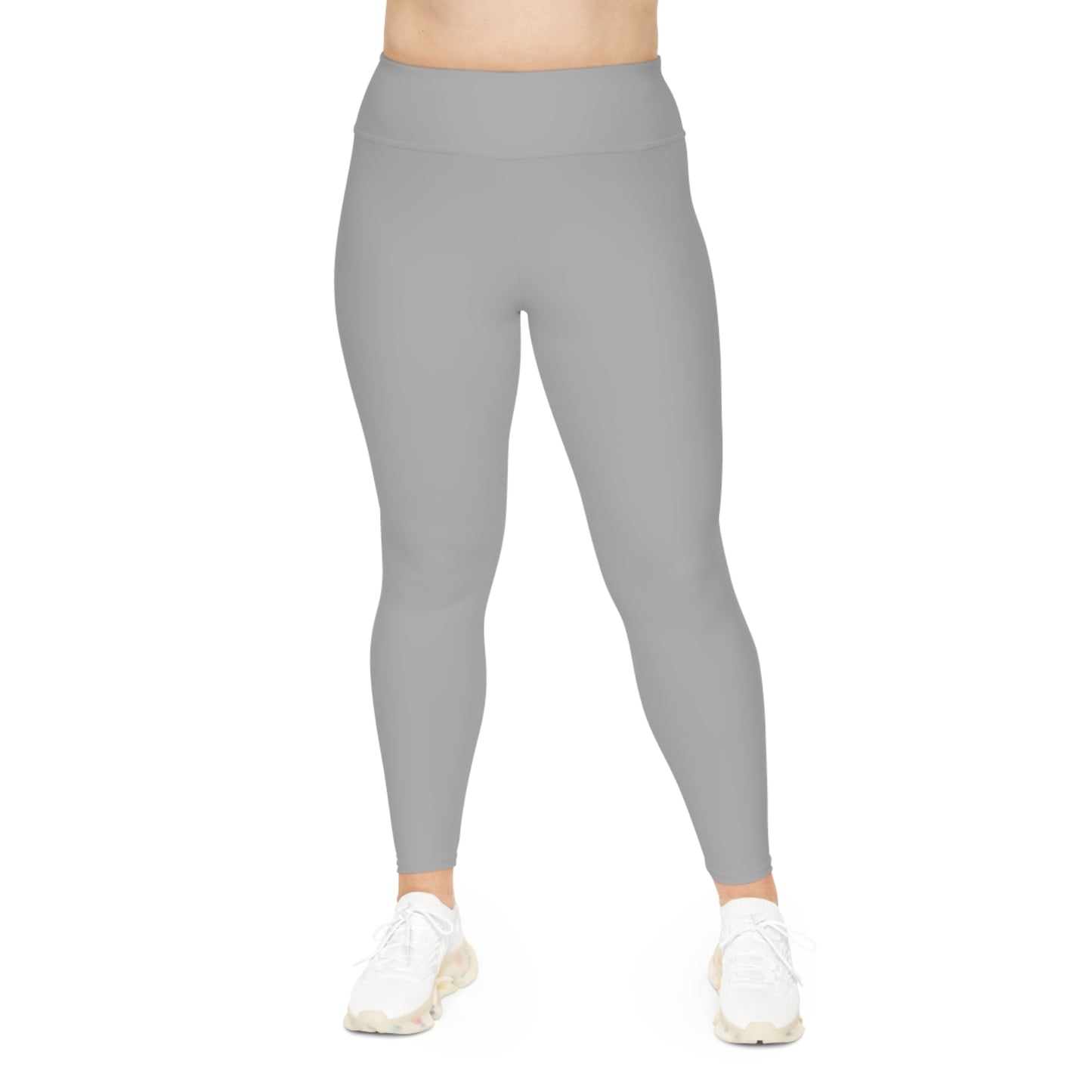 Minimalist | Muted Plus Size High Waisted Fitness Leggings with Cross Design - Perfect for Faith & Fitness