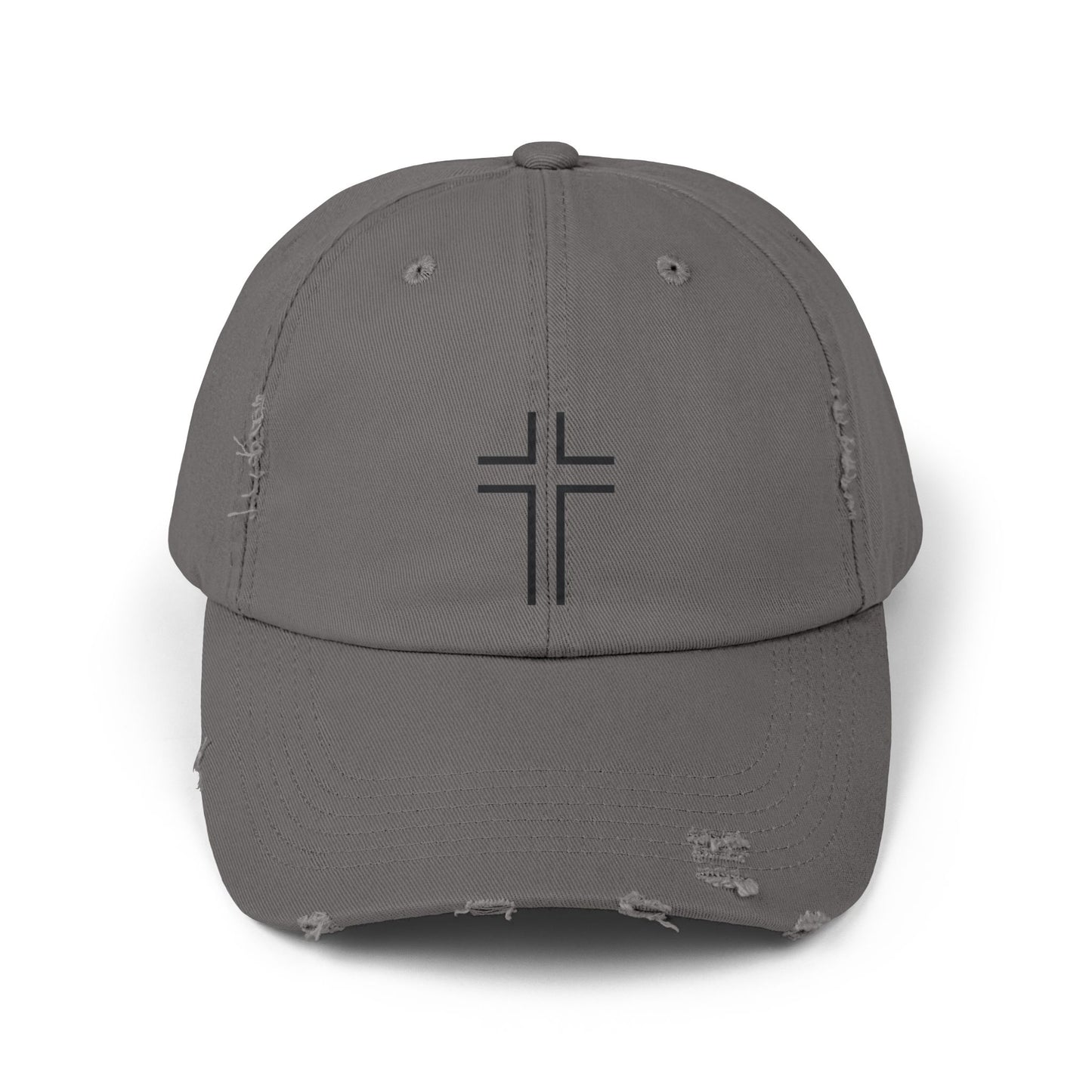 Minimalist | Unisex Distressed Cap with Cross Design