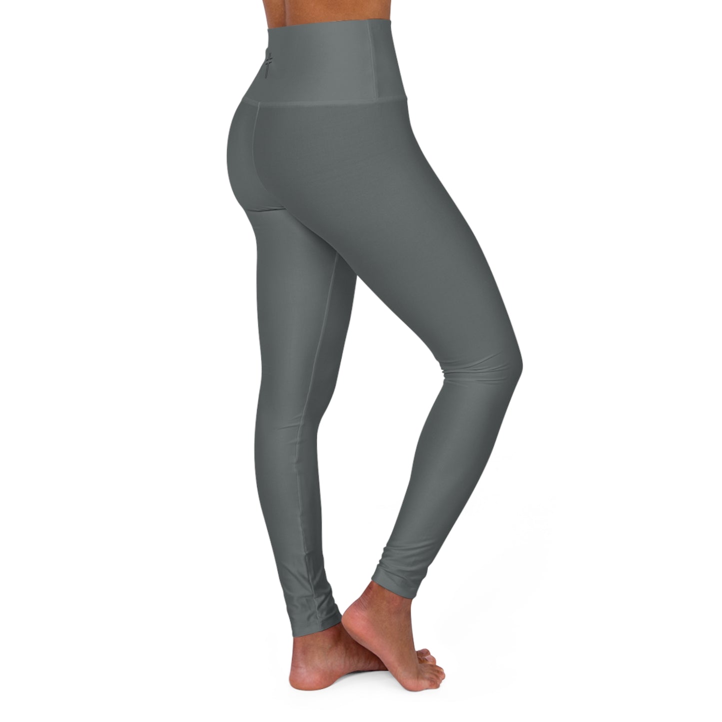 Minimalist | Muted High Waisted Fitness Leggings with Cross Design - Perfect for Faith & Fitness
