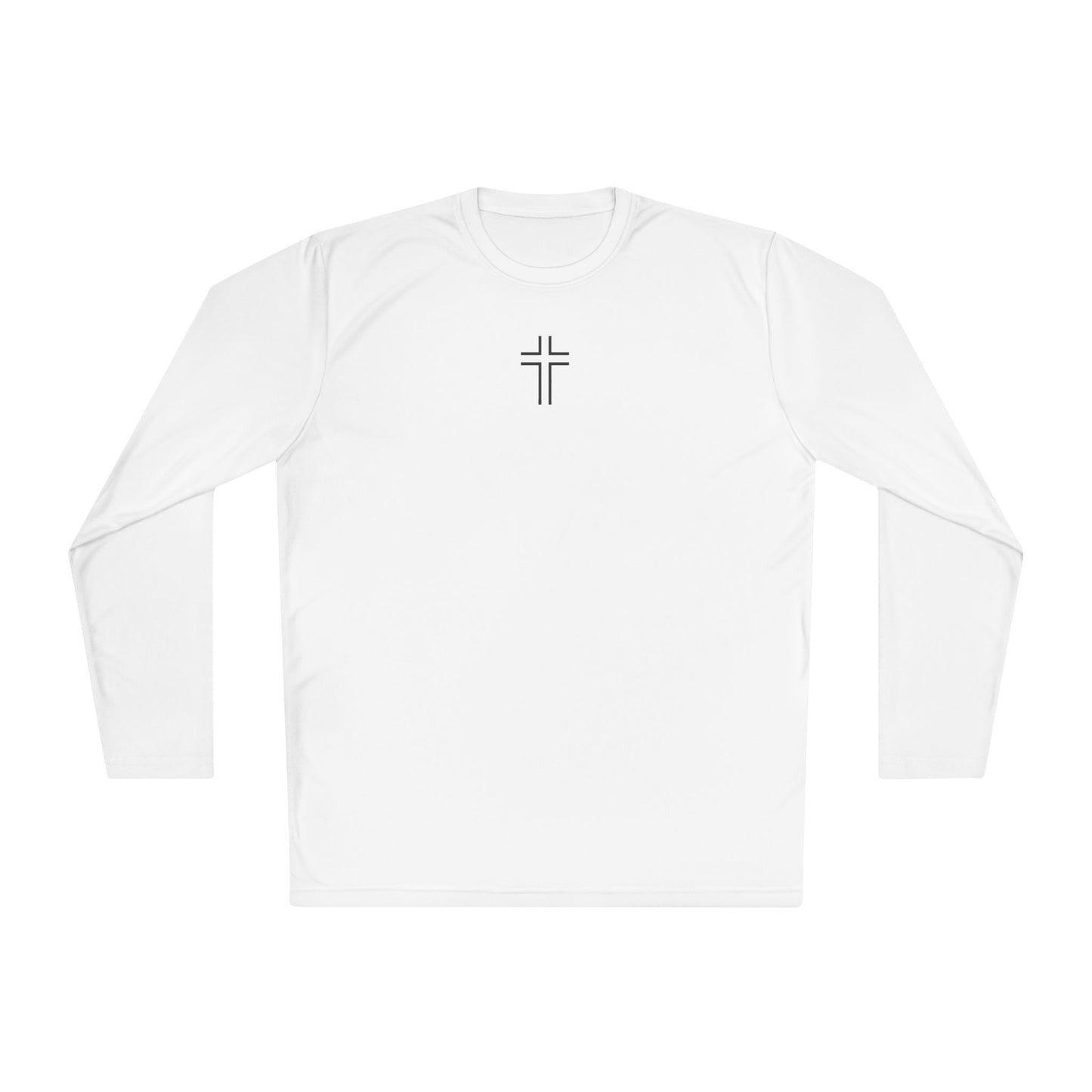 Minimalist | Unisex Long Sleeve Moisture Wicking Tee with Cross Design