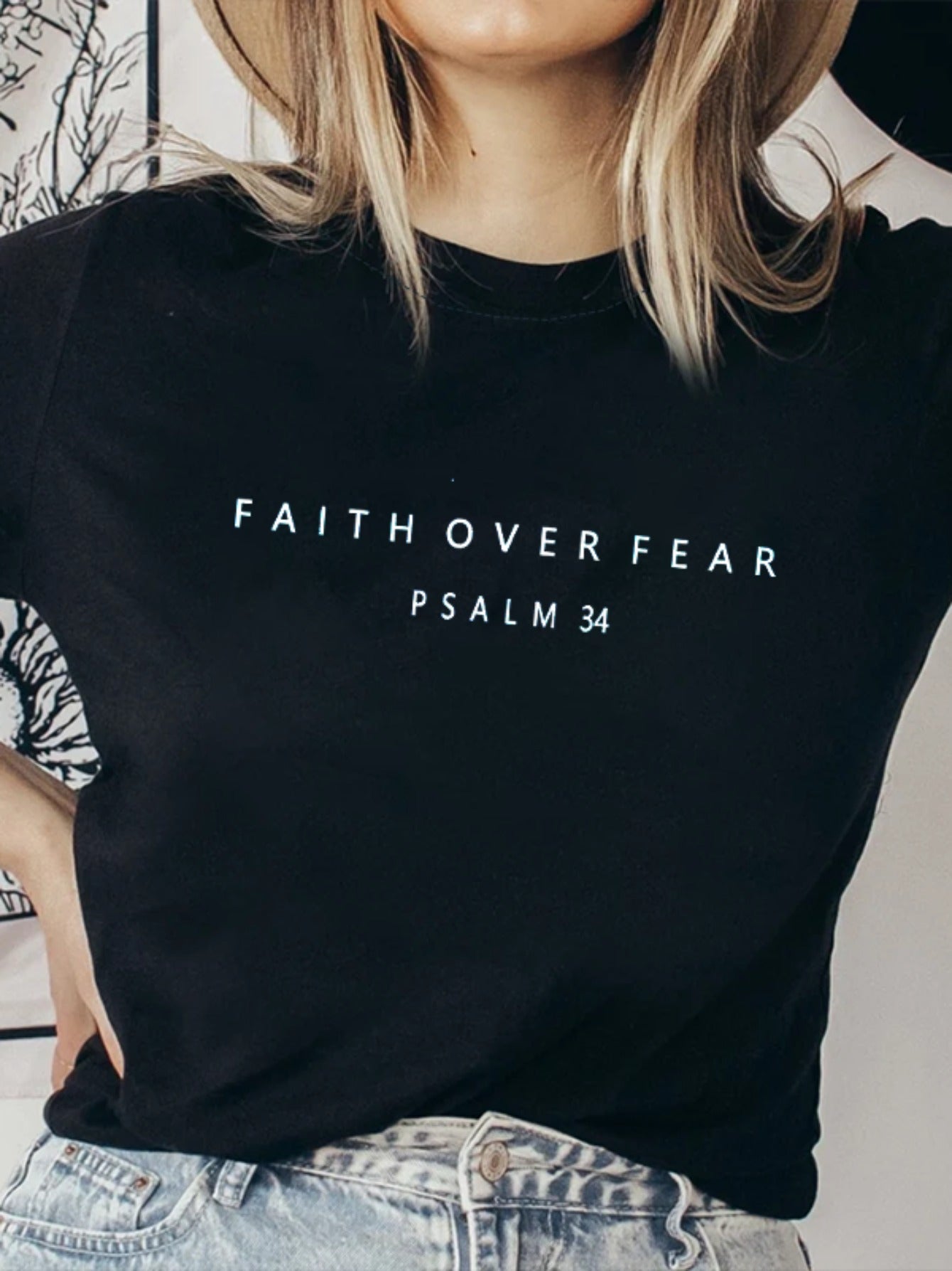 Faith Over Fear Minimalist Women's Graphic Tee