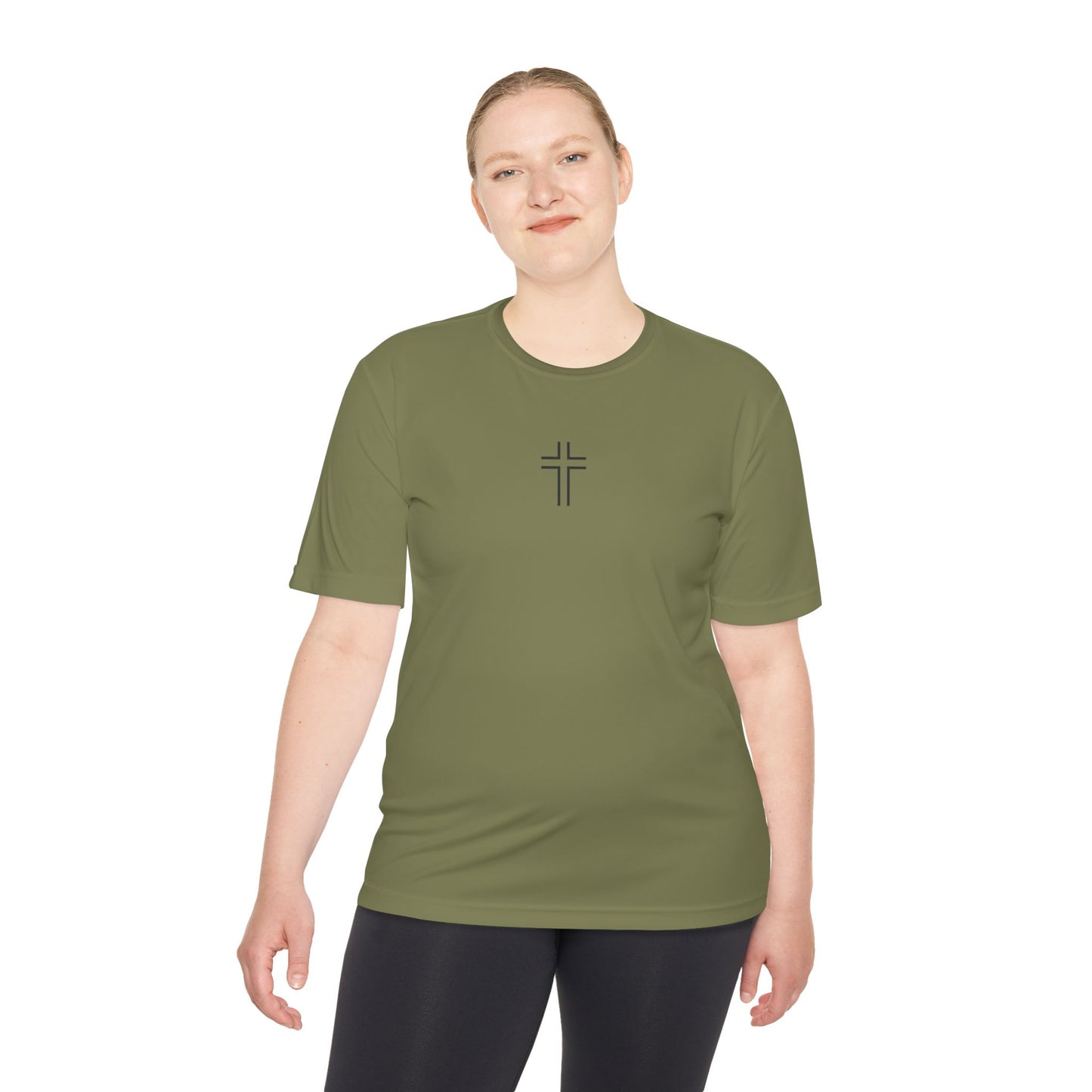 Minimalist | Unisex Moisture Wicking Tee with Cross Design