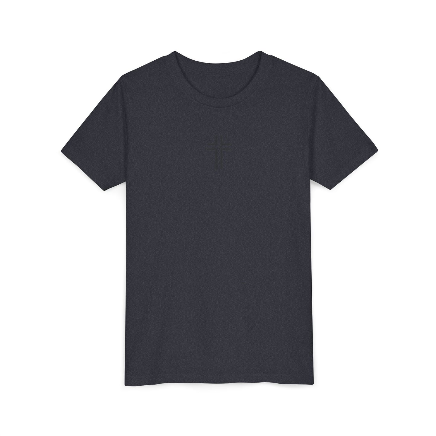 Minimalist | Youth Unisex Short Sleeve Tee with Cross Design