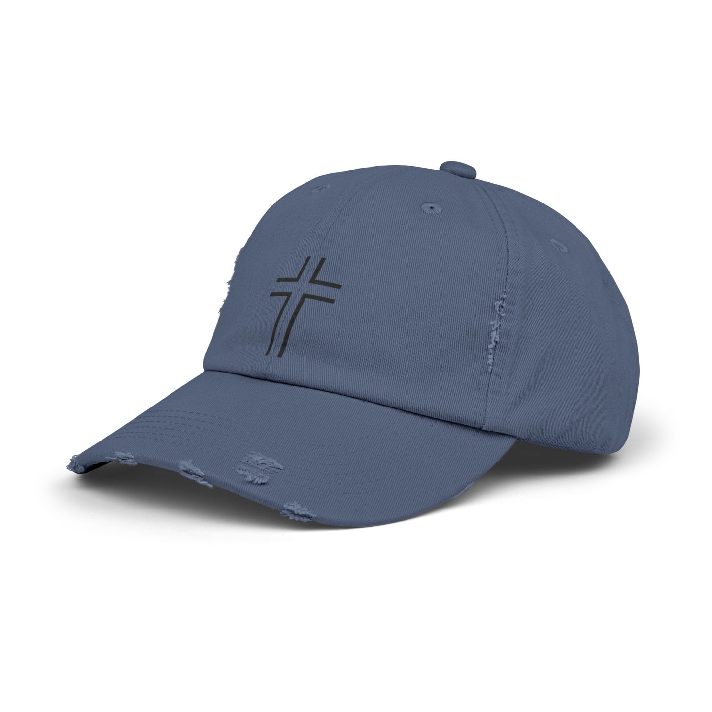 Minimalist | Unisex Distressed Cap with Cross Design