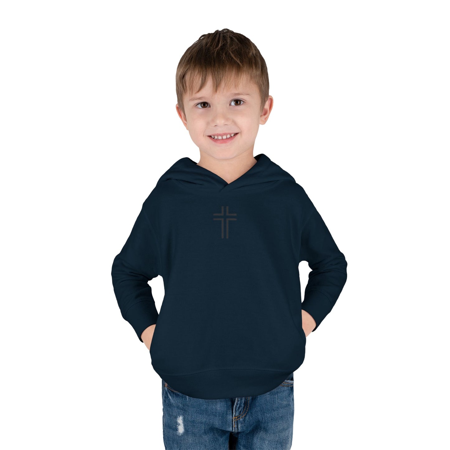 Minimalist | Toddler Fleece Hoodie with Cross Design
