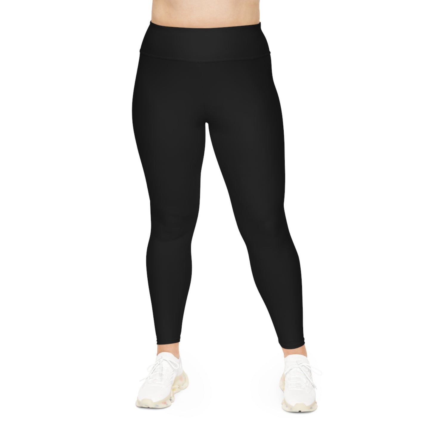 Minimalist | Muted Plus Size High Waisted Fitness Leggings with Cross Design - Perfect for Faith & Fitness