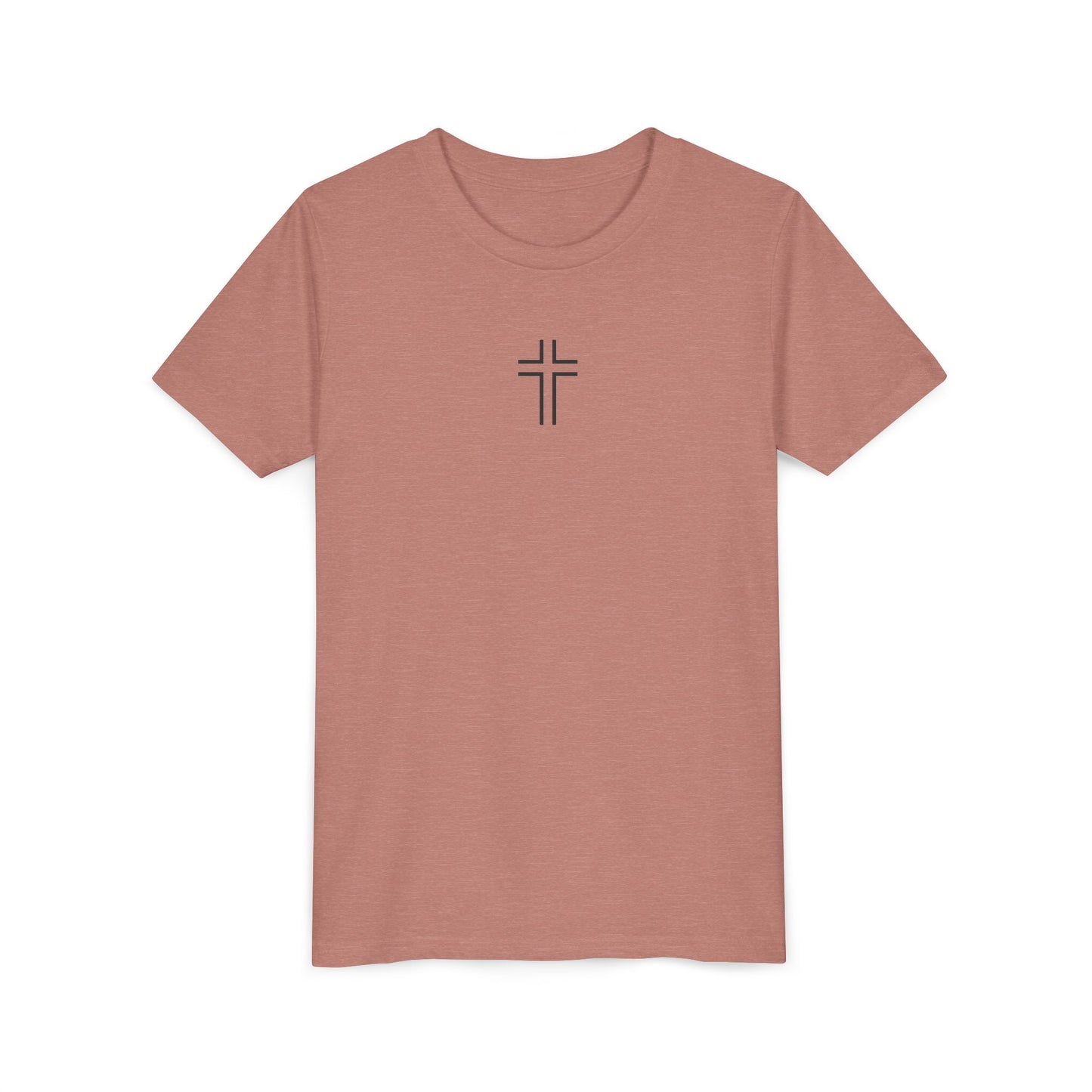 Minimalist | Youth Unisex Short Sleeve Tee with Cross Design