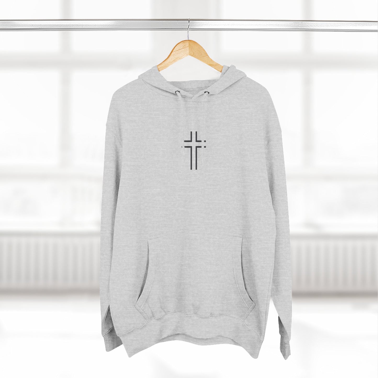 Minimalist | Unisex Fleece Hoodie with Cross Design