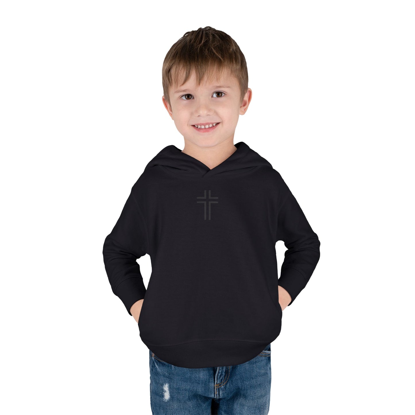 Minimalist | Toddler Fleece Hoodie with Cross Design