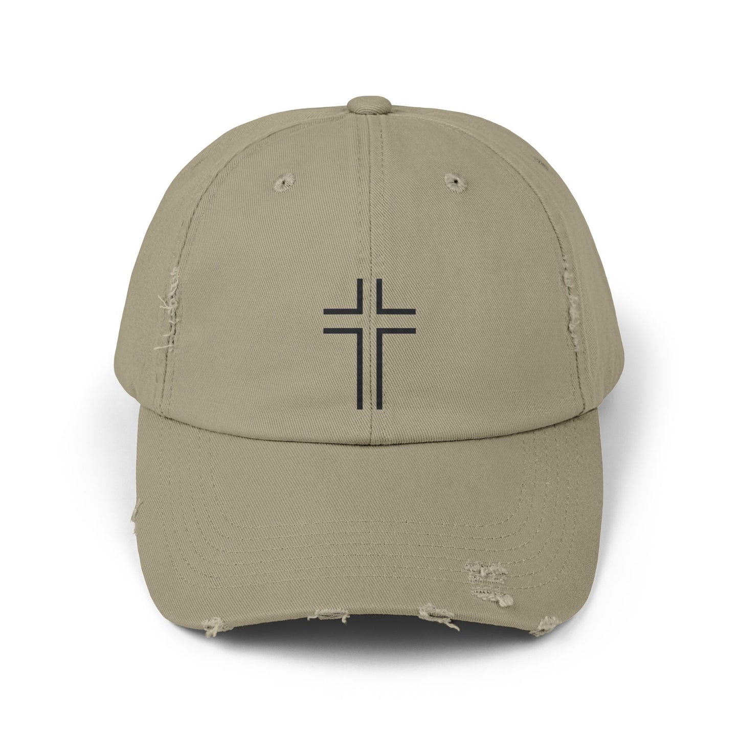 Minimalist | Unisex Distressed Cap with Cross Design