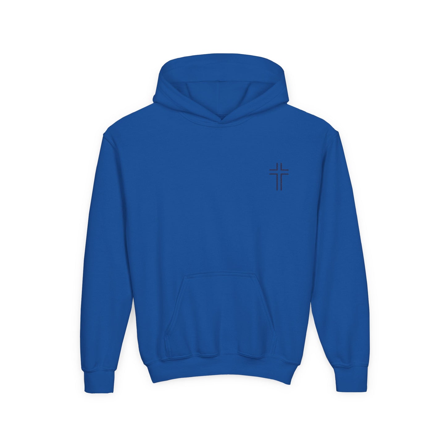 Minimalist | Muted Youth Heavy Blend Hooded Sweatshirt - Faithful Style with Inspirational Cross Design