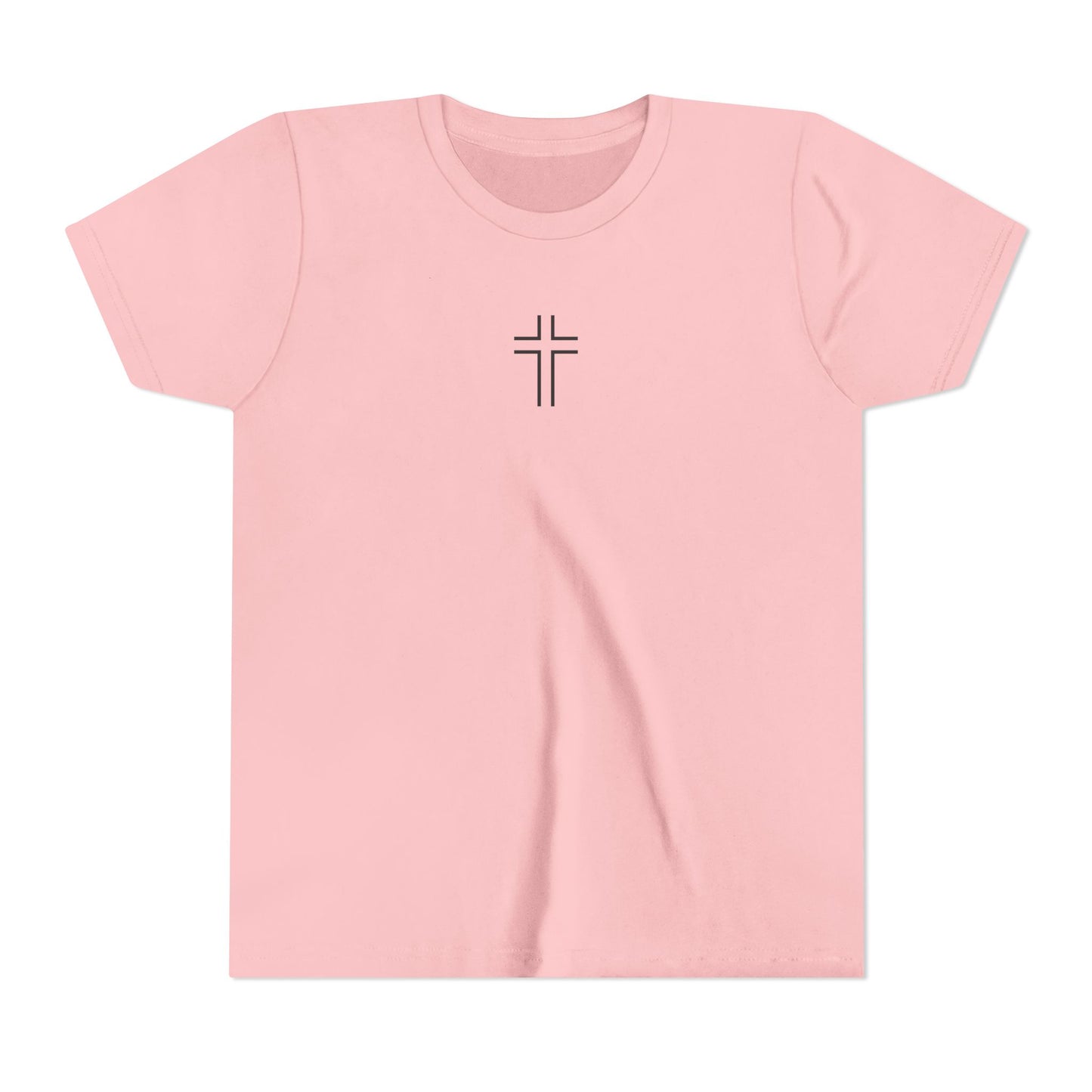 Minimalist | Youth Unisex Short Sleeve Tee with Cross Design