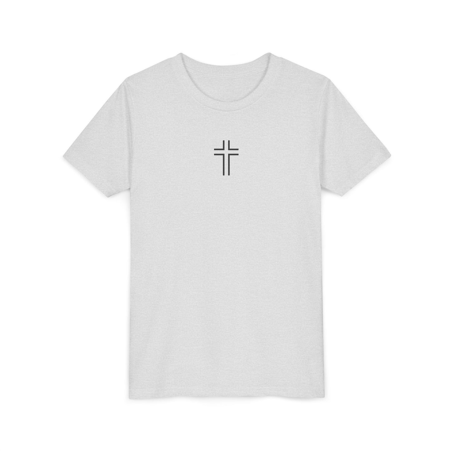 Minimalist | Youth Unisex Short Sleeve Tee with Cross Design