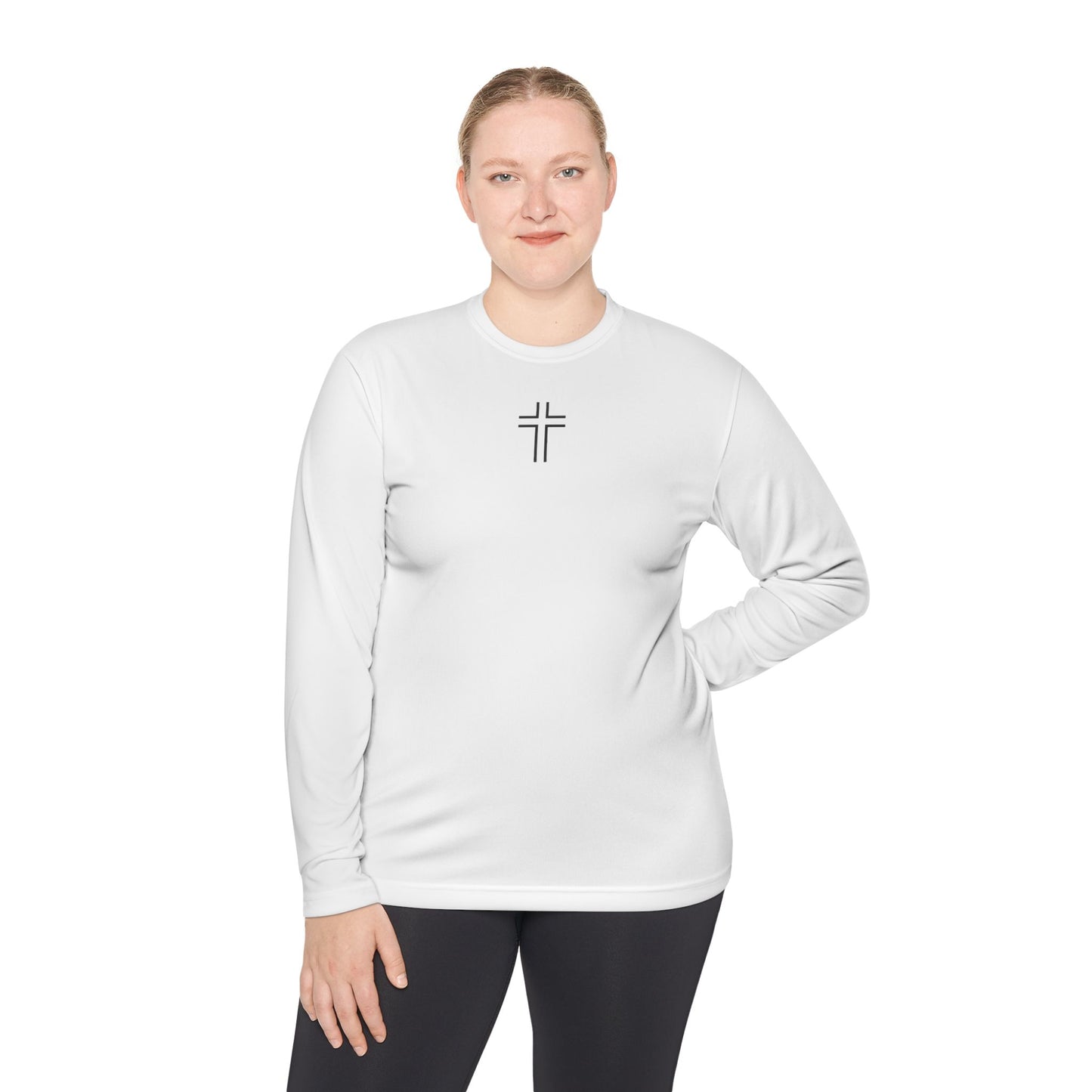 Minimalist | Unisex Long Sleeve Moisture Wicking Tee with Cross Design