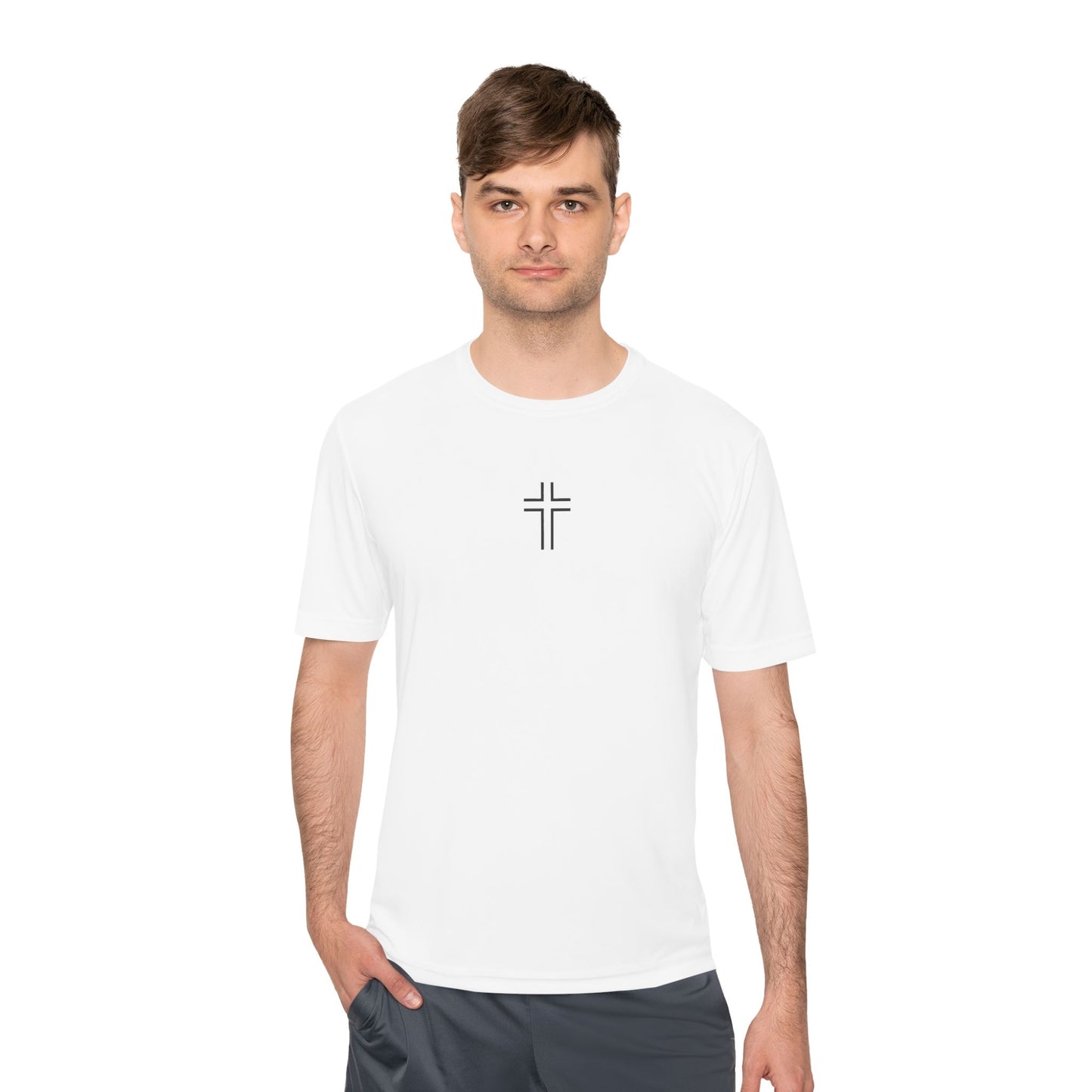 Minimalist | Unisex Moisture Wicking Tee with Cross Design