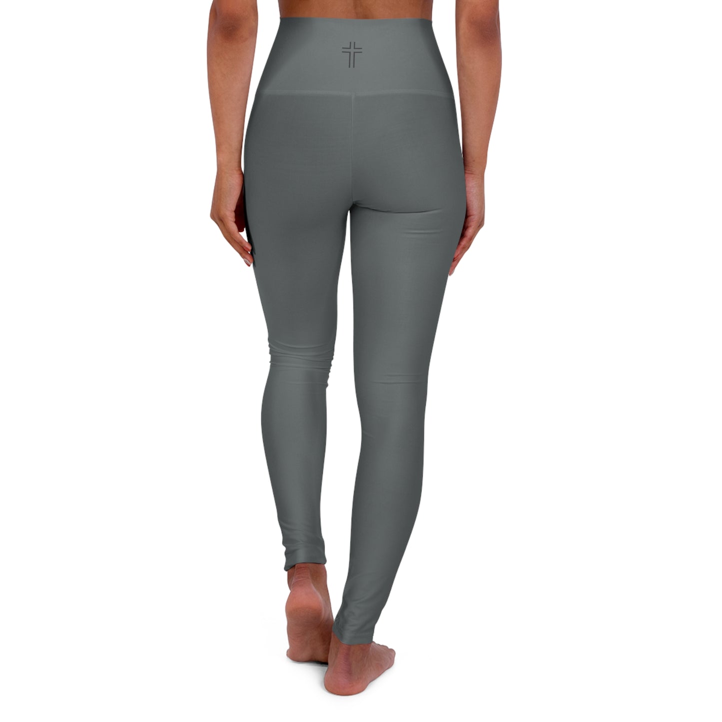 Minimalist | Muted High Waisted Fitness Leggings with Cross Design - Perfect for Faith & Fitness