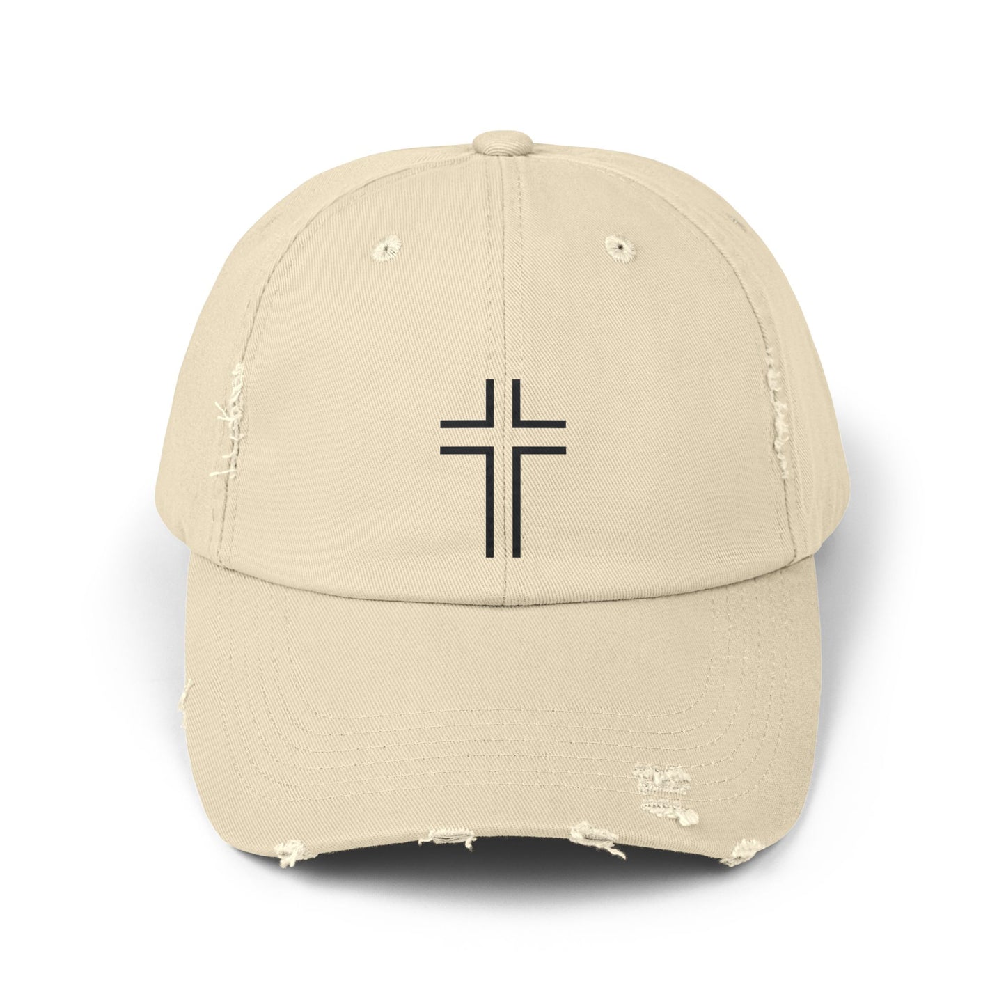 Minimalist | Unisex Distressed Cap with Cross Design