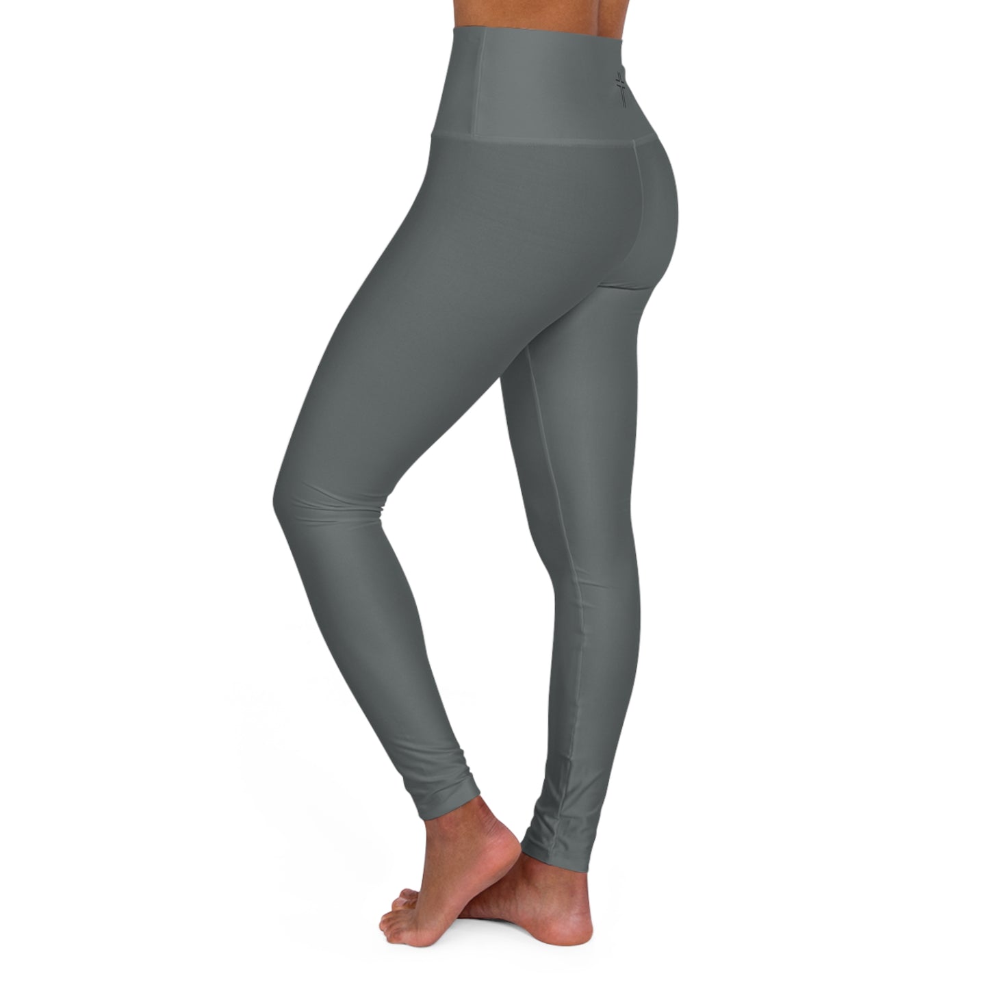 Minimalist | Muted High Waisted Fitness Leggings with Cross Design - Perfect for Faith & Fitness