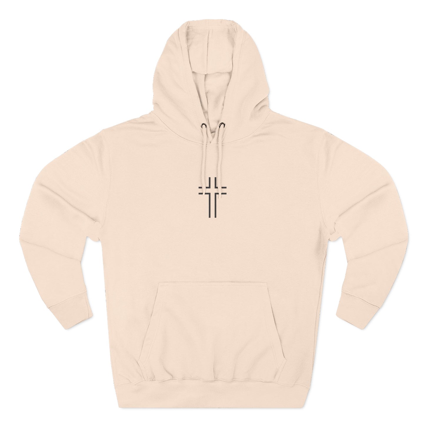Minimalist | Unisex Fleece Hoodie with Cross Design