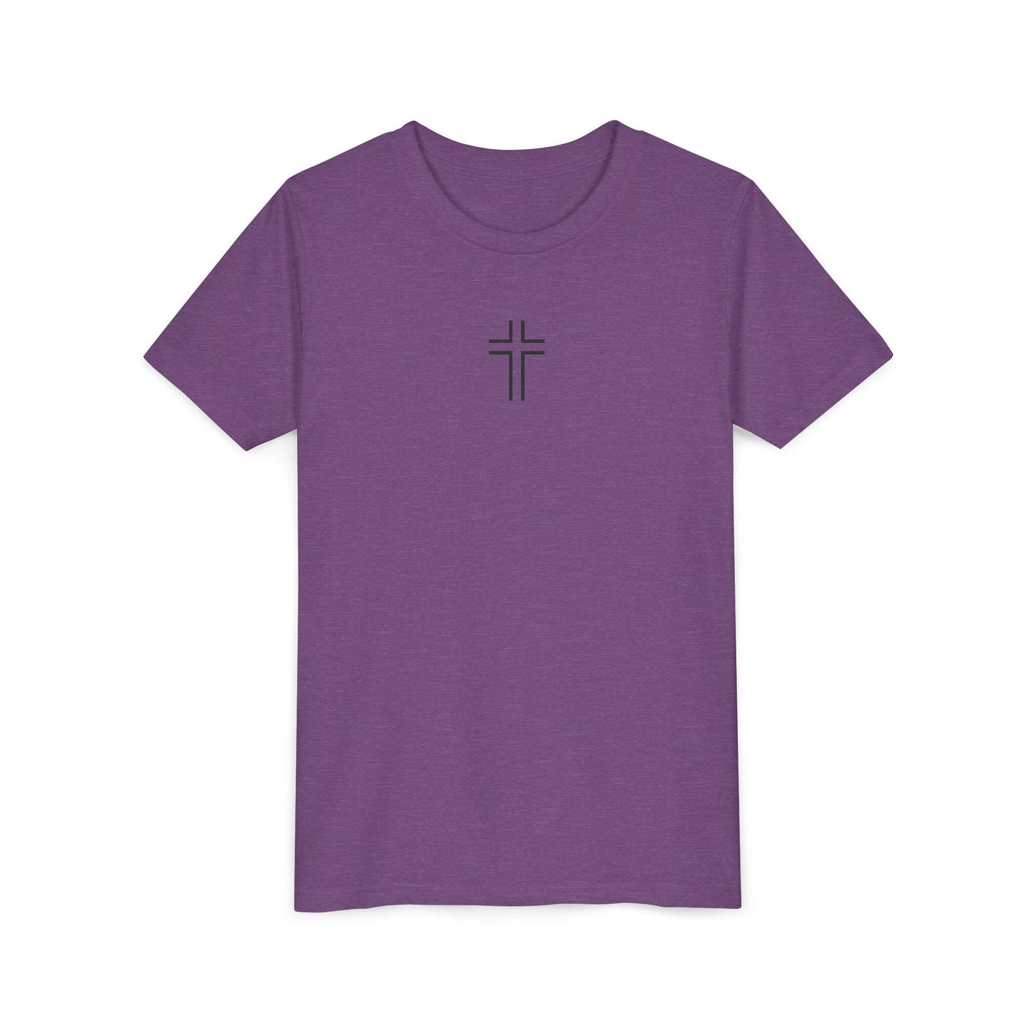 Minimalist | Youth Unisex Short Sleeve Tee with Cross Design