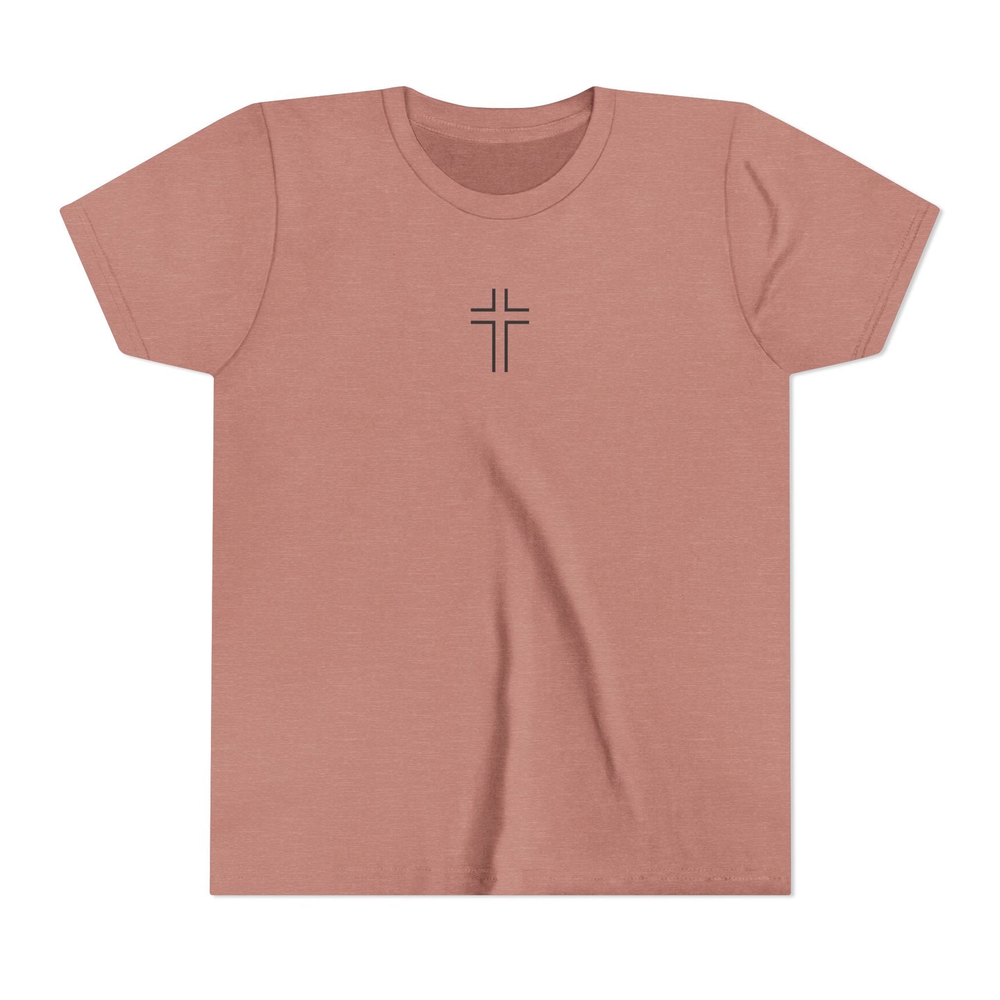 Minimalist | Youth Unisex Short Sleeve Tee with Cross Design