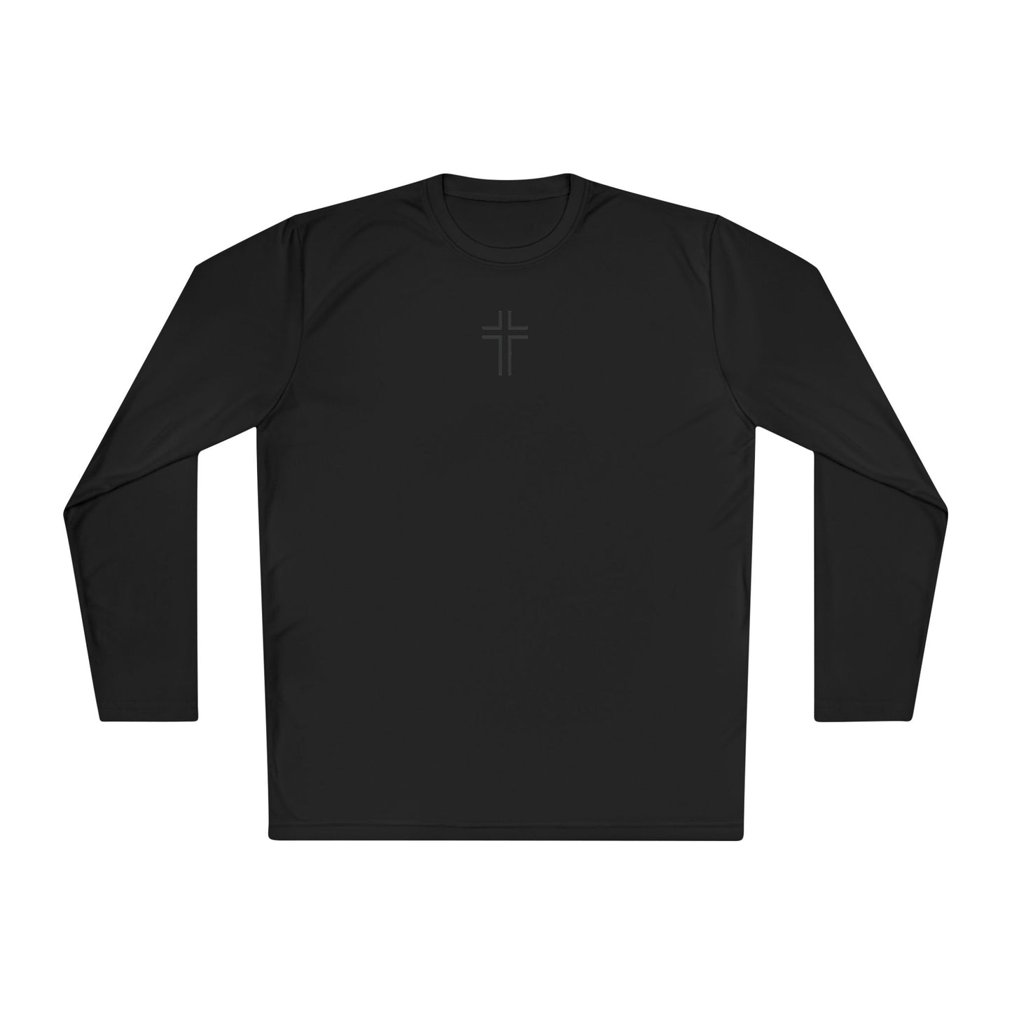 Minimalist | Unisex Long Sleeve Moisture Wicking Tee with Cross Design