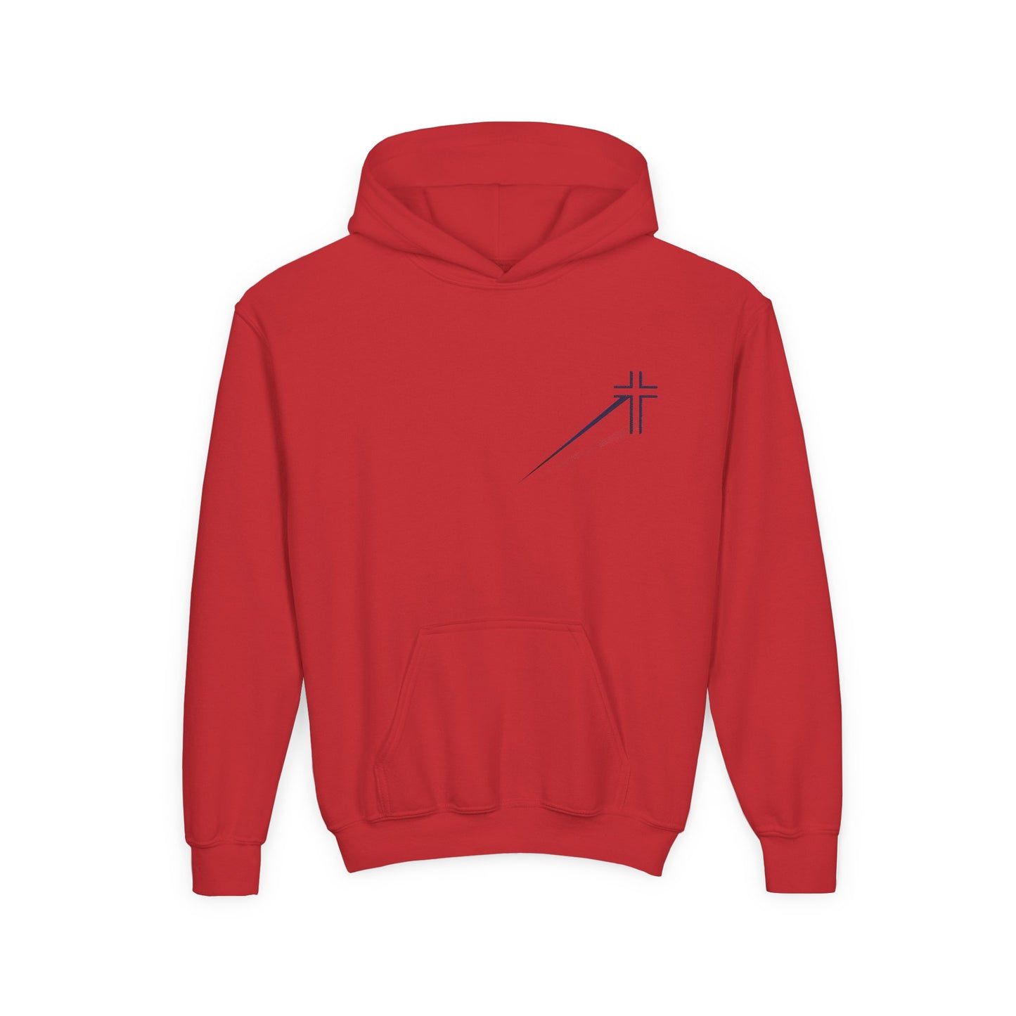 Minimalist | Muted Youth Heavy Blend Hooded Sweatshirt - Faithful Style with Inspirational Cross Design